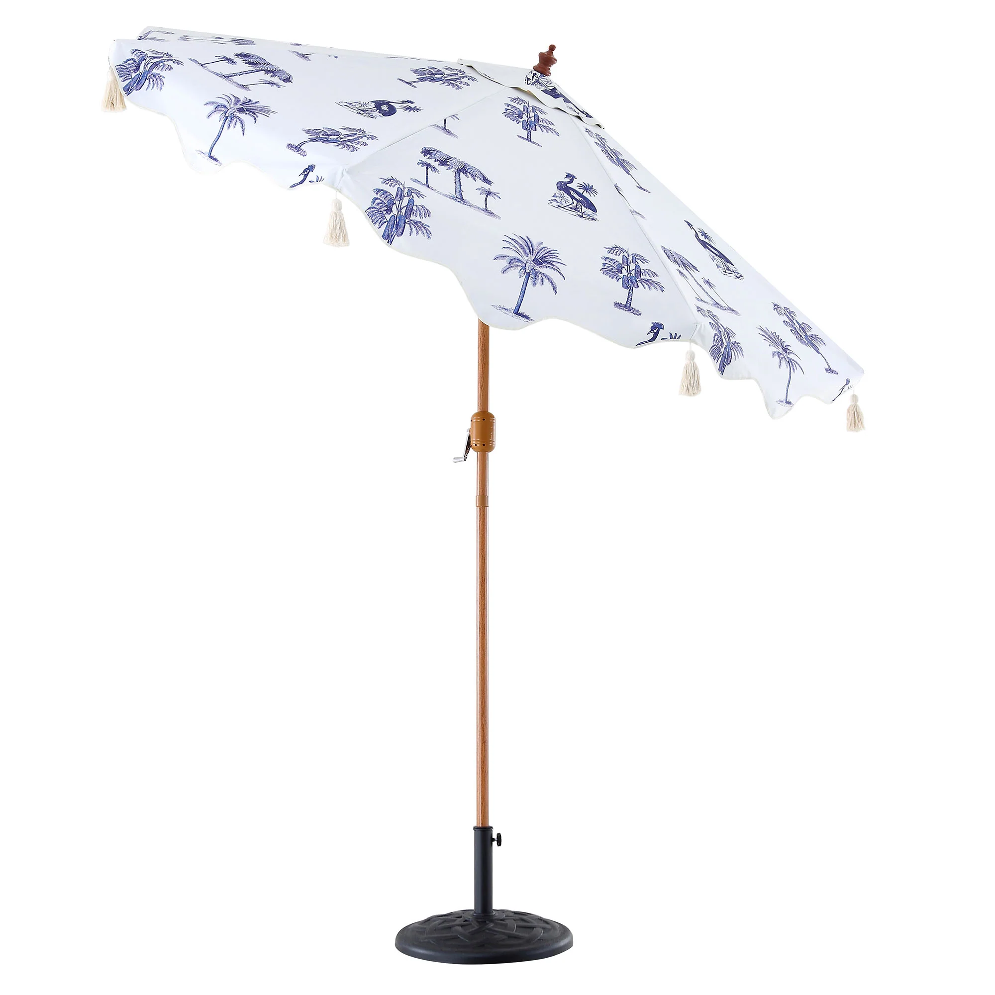 Tropical Pattern 2.6M Octagonal Tassel Parasol with Aluminium Tilt - Image 5