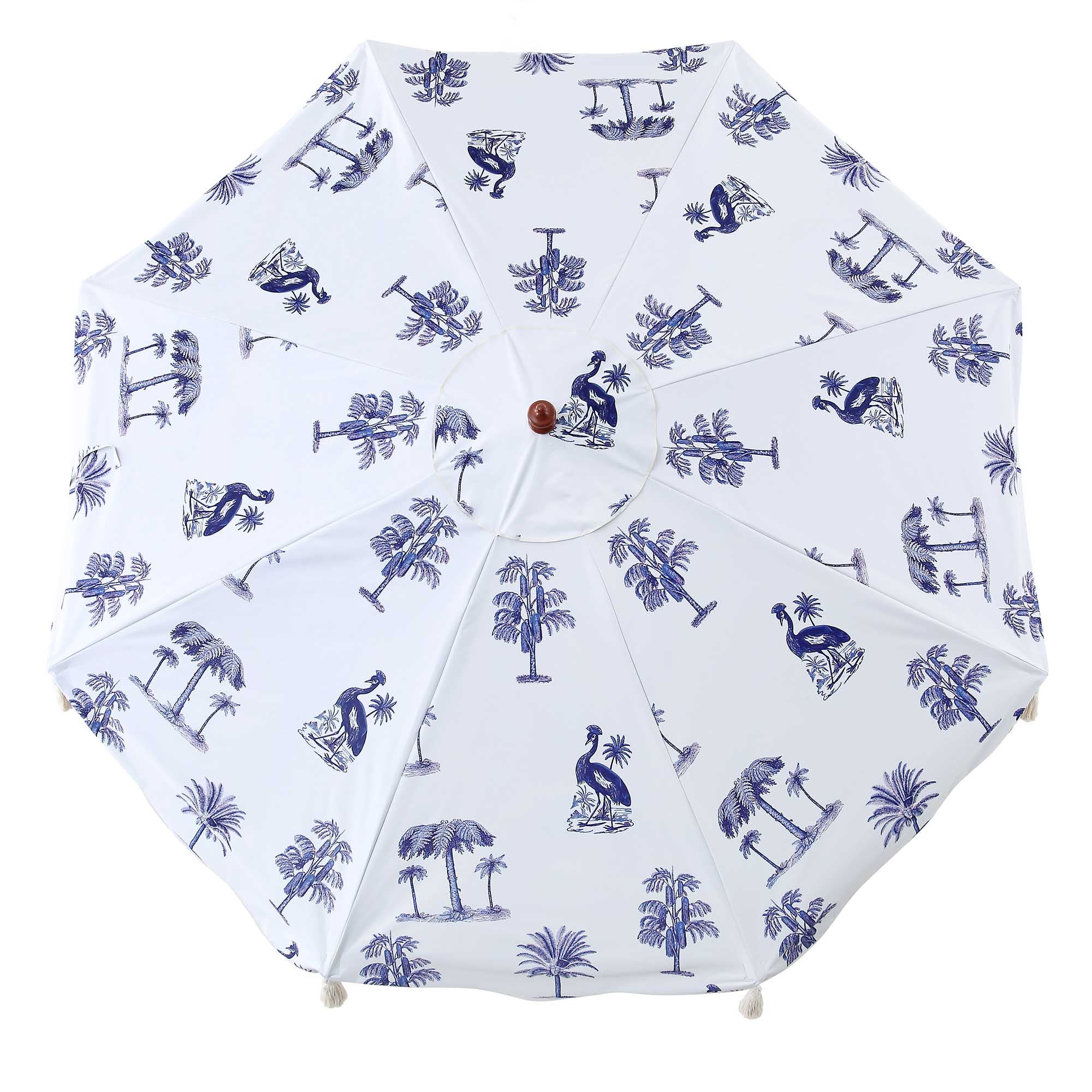 Tropical Pattern 2.6M Octagonal Tassel Parasol with Aluminium Tilt - Image 9