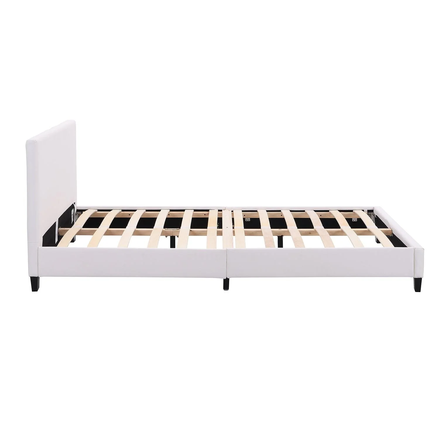 URSA White PU Leather Bed Frame with LED on Footend - Image 6