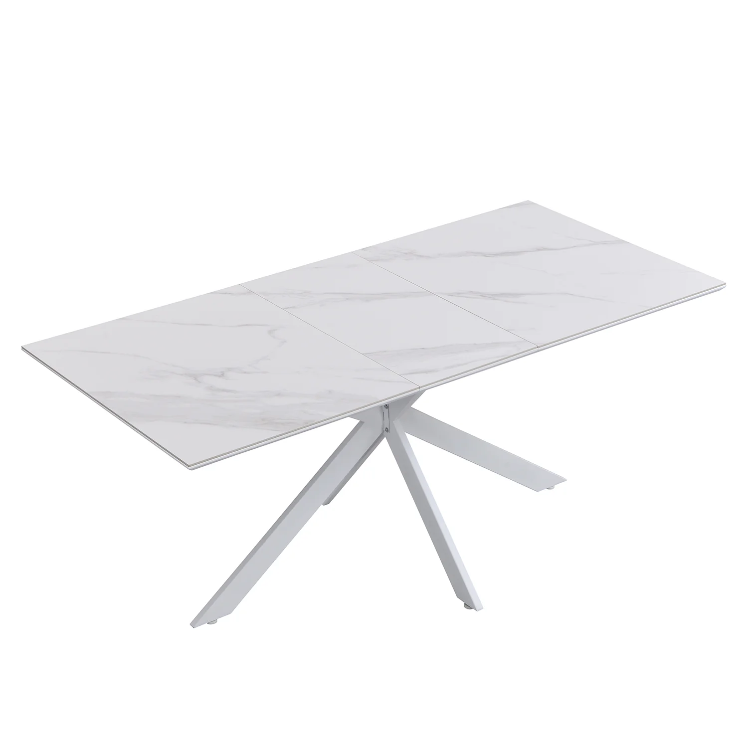 Varden White Ceramic Extending Dining Table - Image 3