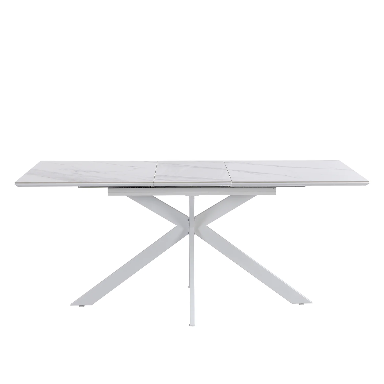Varden White Ceramic Extending Dining Table - Image 4