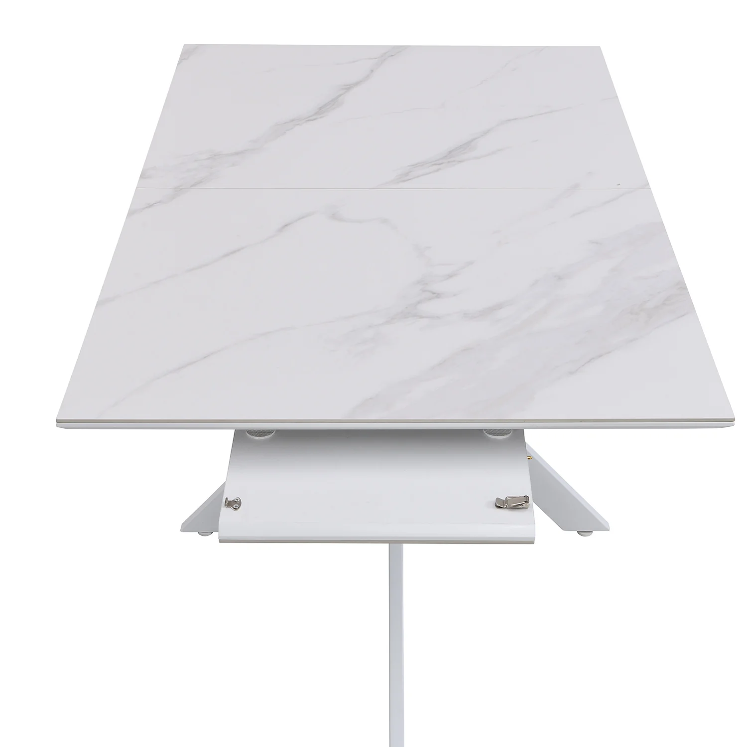 Varden White Ceramic Extending Dining Table - Image 8