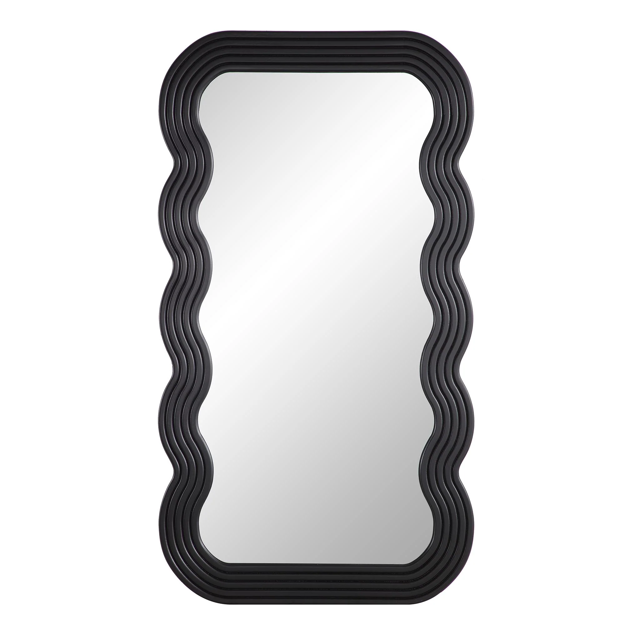 Venus Full Length Wave Mirror 180 x 100 cm, Black - Image 3