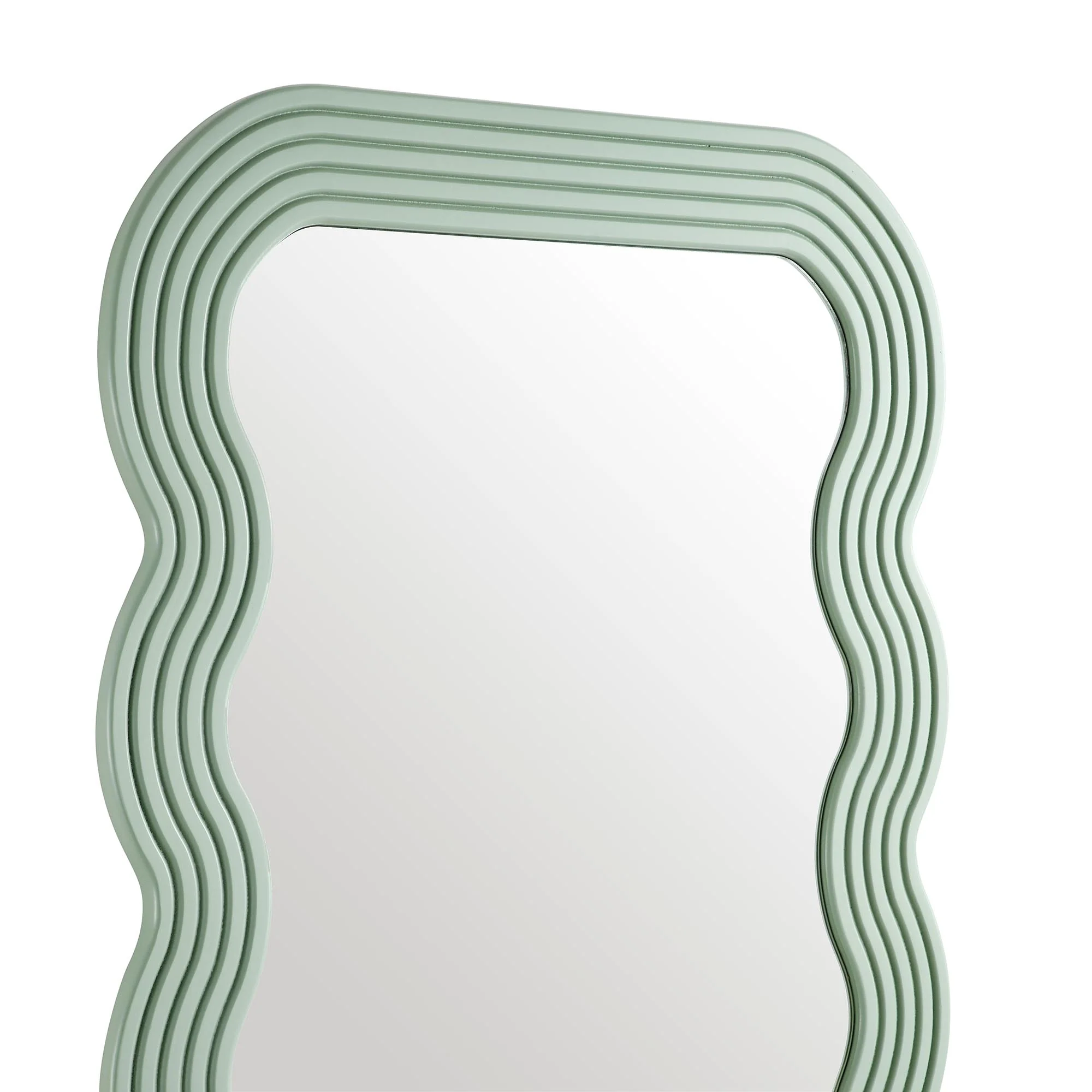 Venus Full Length Wave Mirror 180 x 100 cm, Sage Green - Image 6