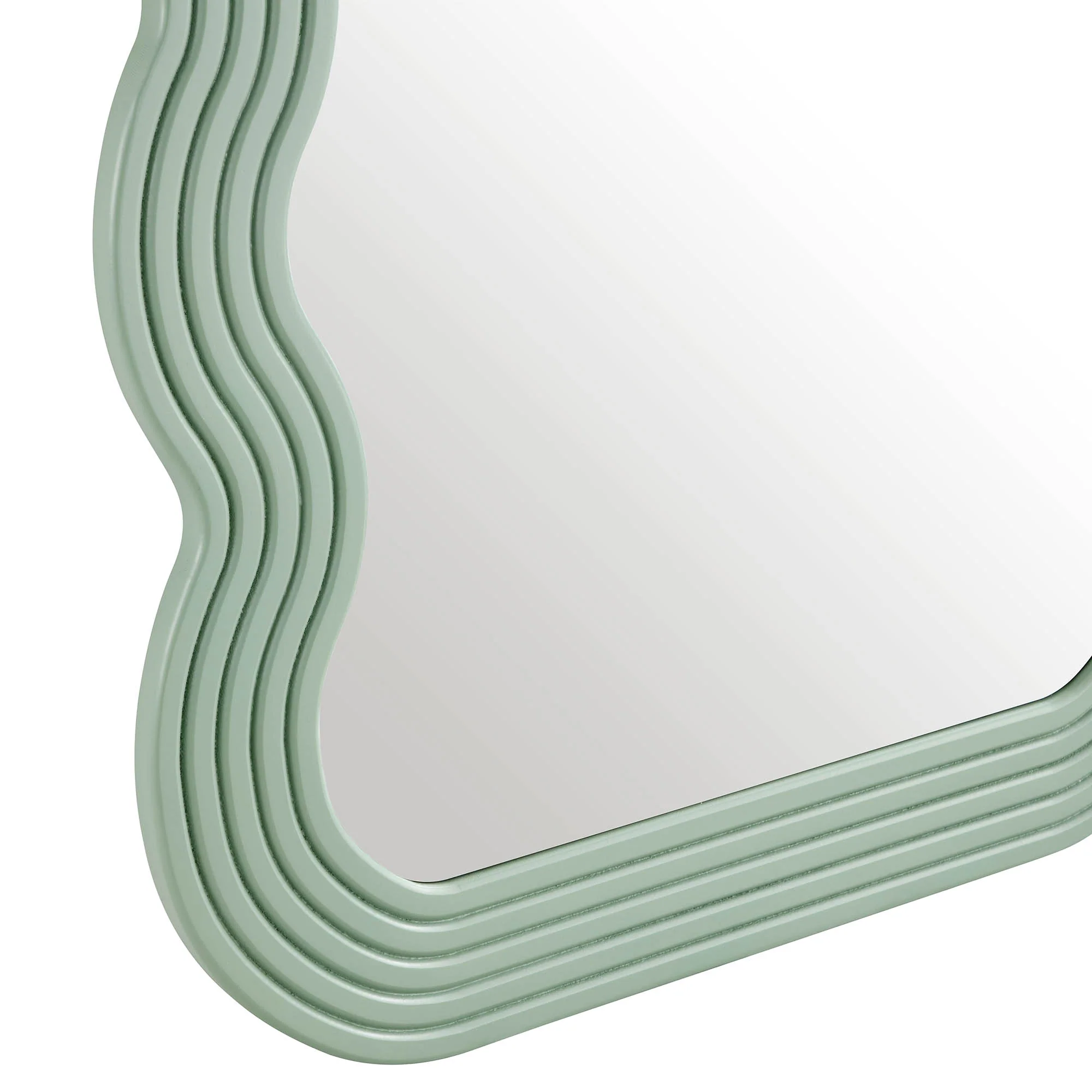 Venus Full Length Wave Mirror 180 x 100 cm, Sage Green - Image 7