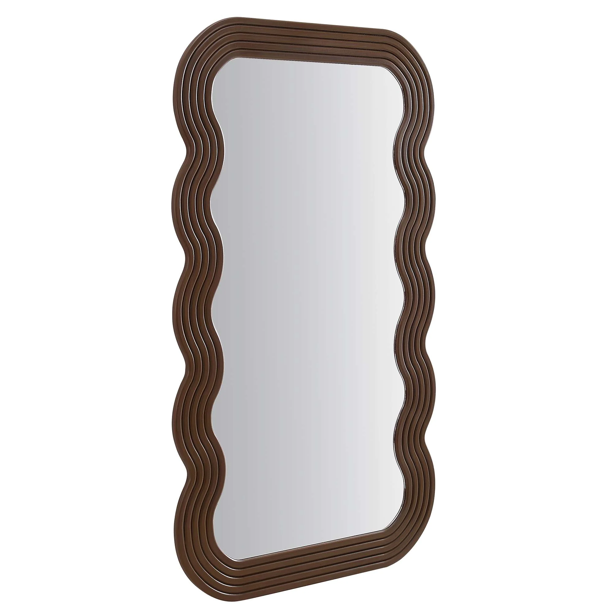Venus Full Length Wave Mirror 180 x 100 cm, Walnut - Image 4