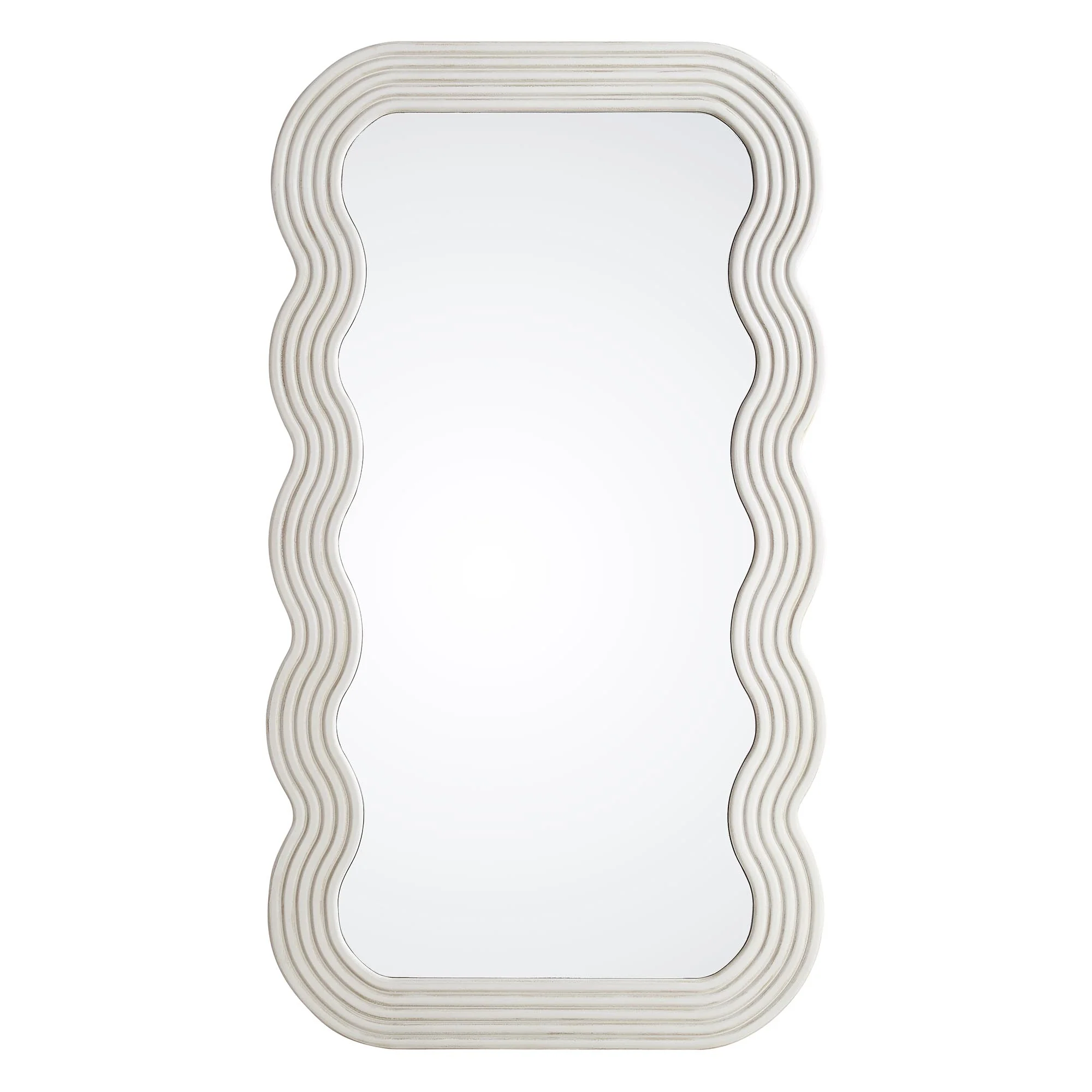 Venus Full Length Wave Mirror 180 x 100 cm, Washed White - Image 3