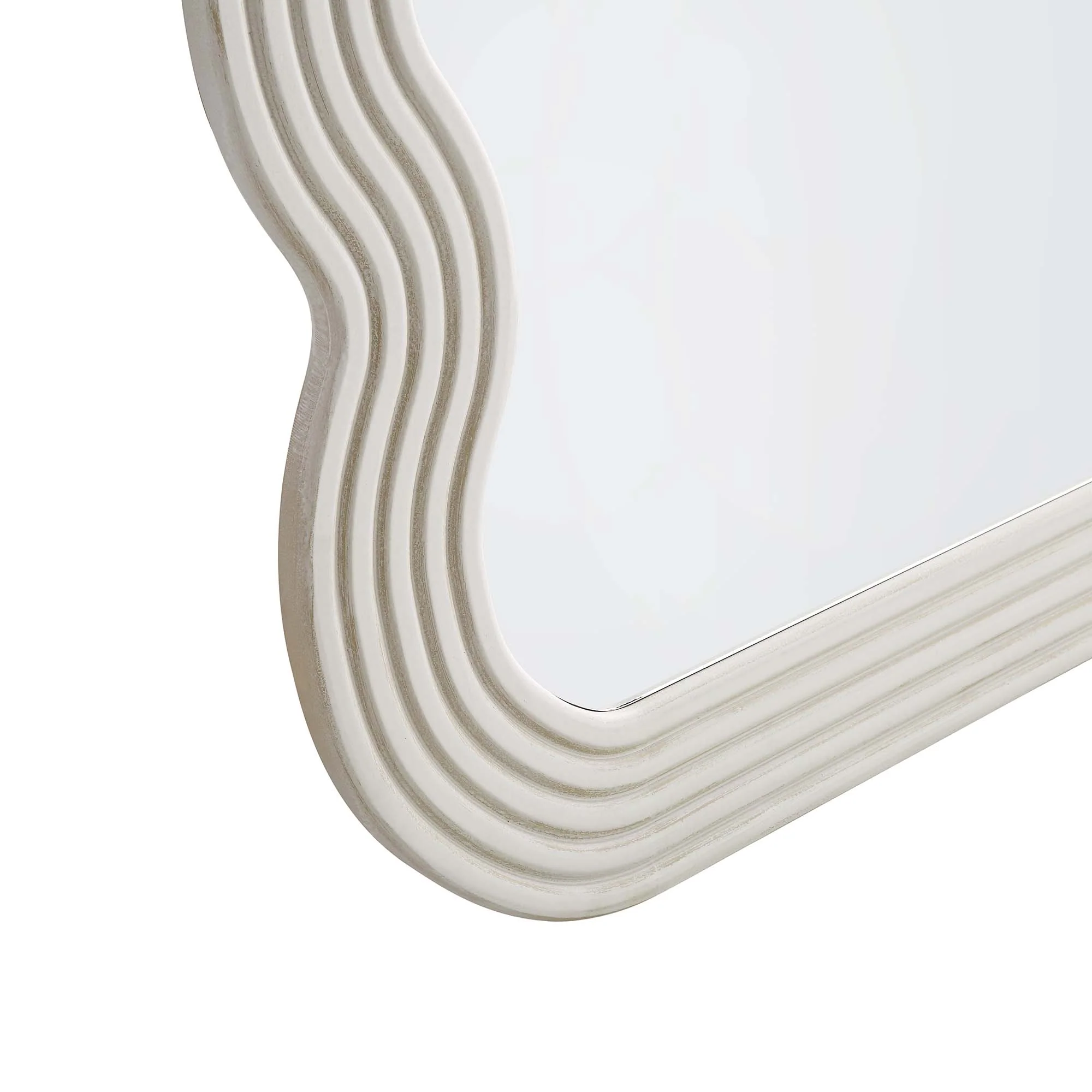 Venus Full Length Wave Mirror 180 x 100 cm, Washed White - Image 8
