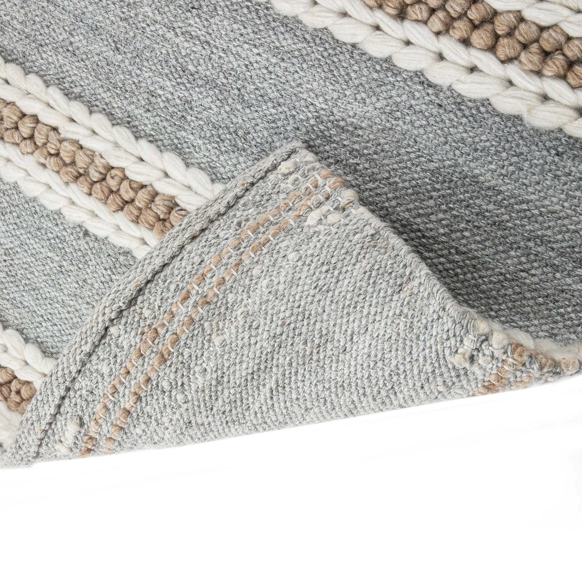 Villa Stripe Indoor Outdoor Handwoven Grey Rug - Image 8