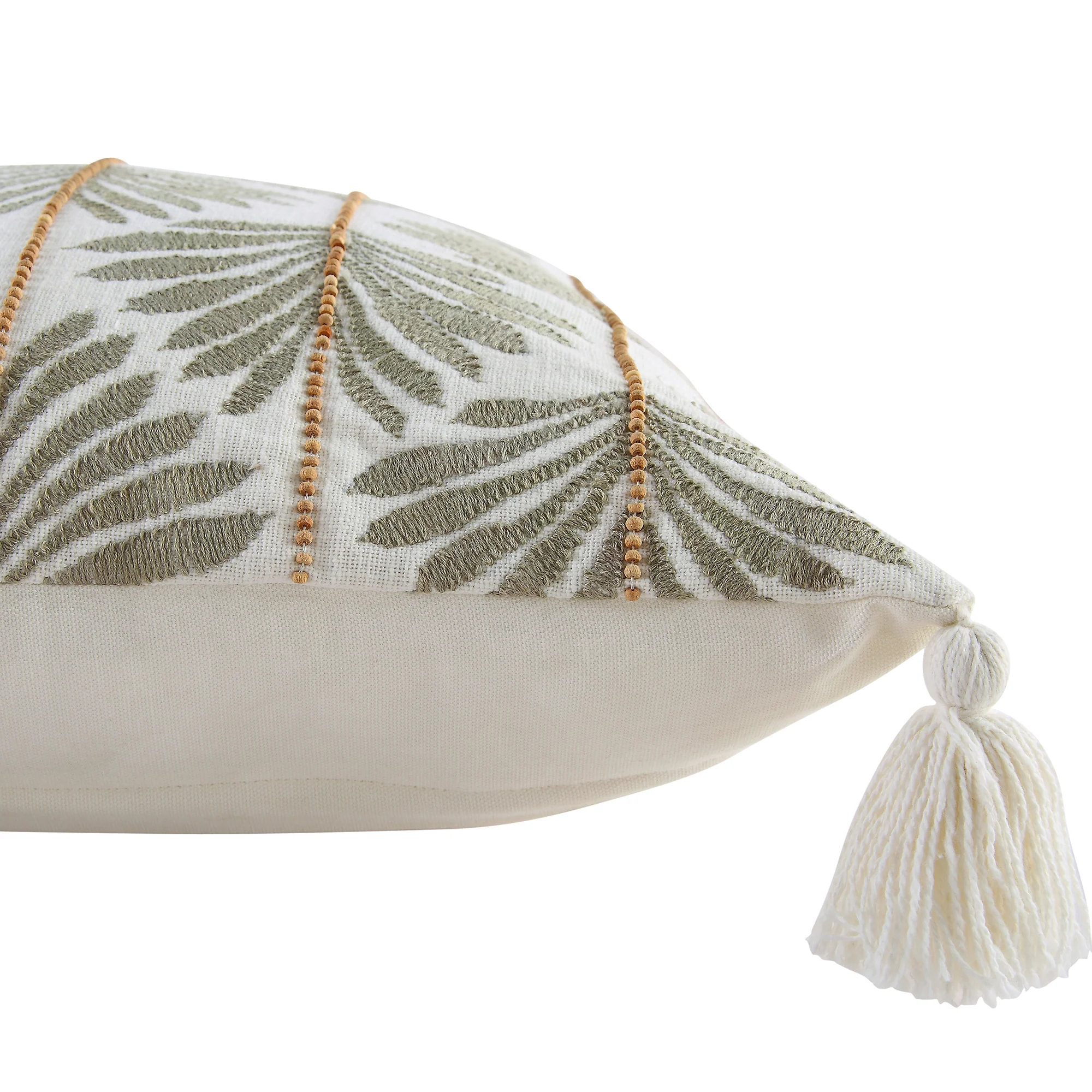 Vine Collection Japonica Hand Embroidered Beaded Cushion - Image 4