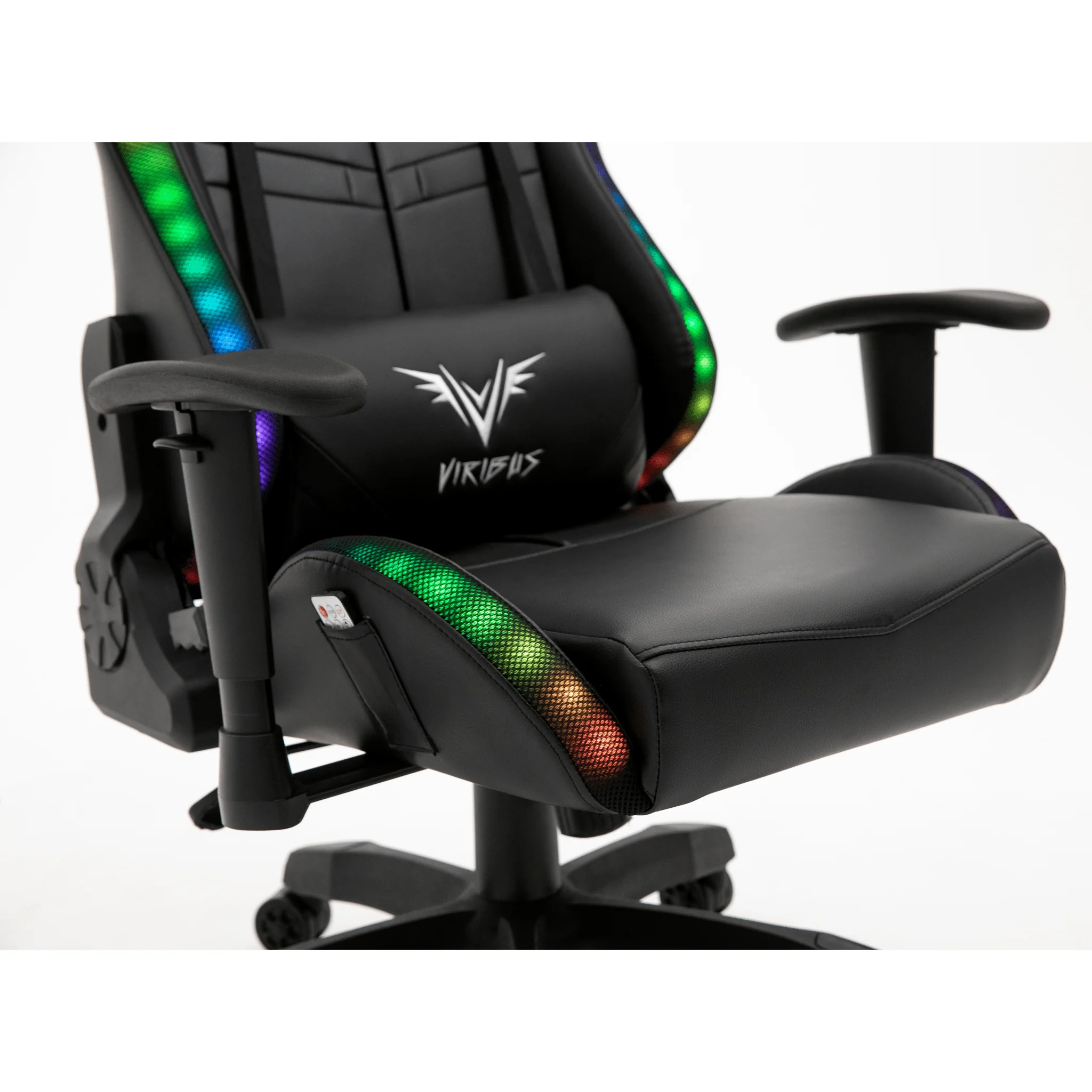VIRIBUS X1 Office Gaming Chair with 12-Colour LED Light, Black - Image 11