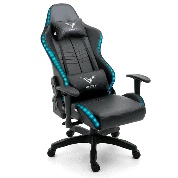 VIRIBUS X1 Office Gaming Chair with 12-Colour LED Light, Black - Image 4