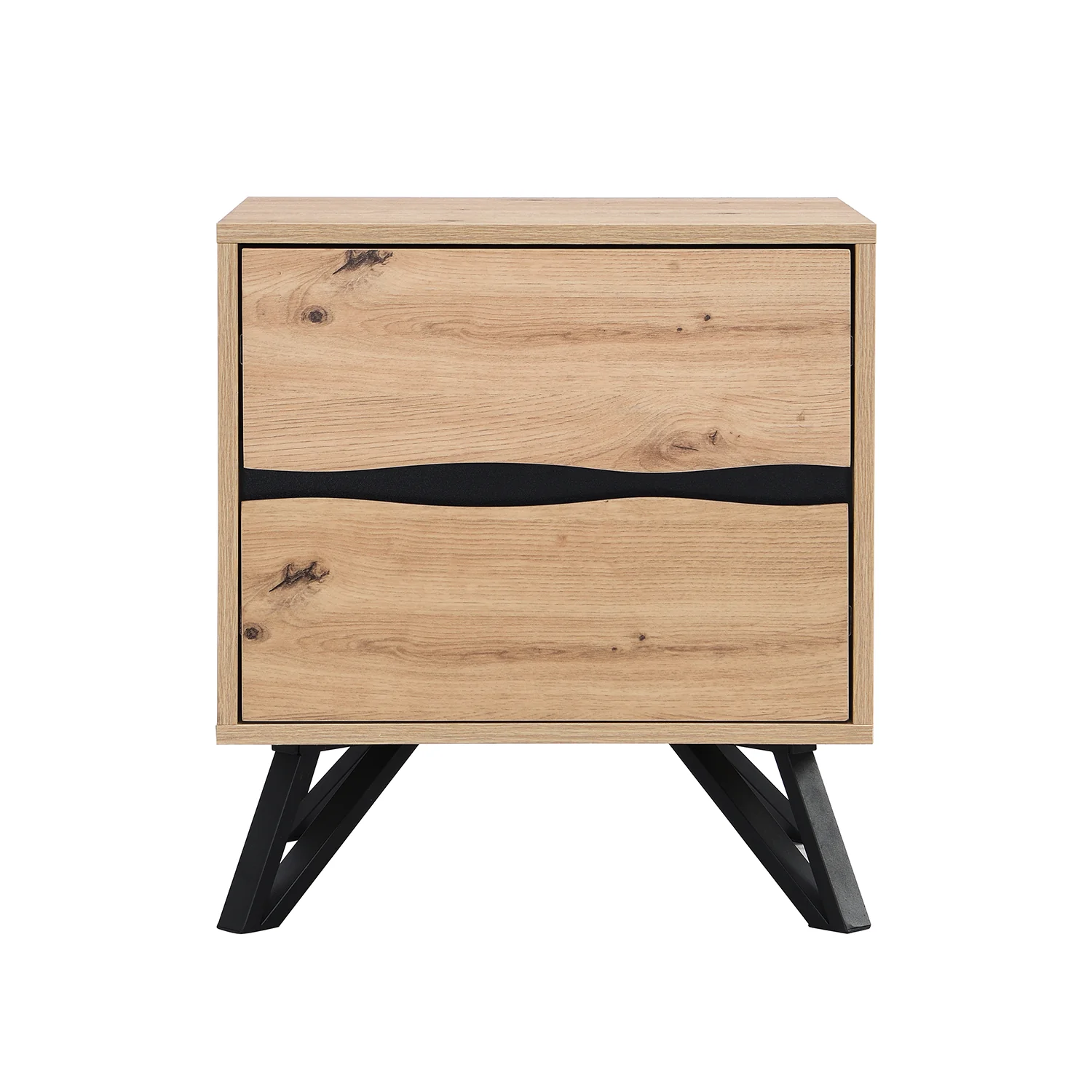 Weston Oak Effect 2 Drawer Bedside Table - Image 7