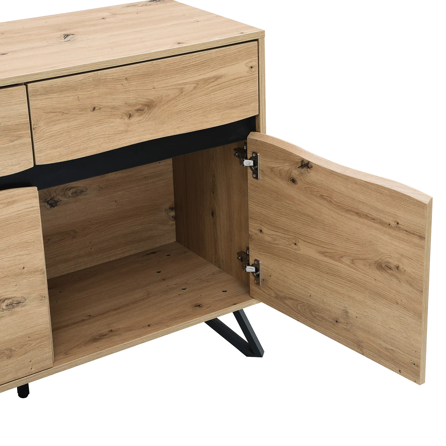 Weston Oak Effect 3 Door 3 Drawer Large Sideboard - Image 12