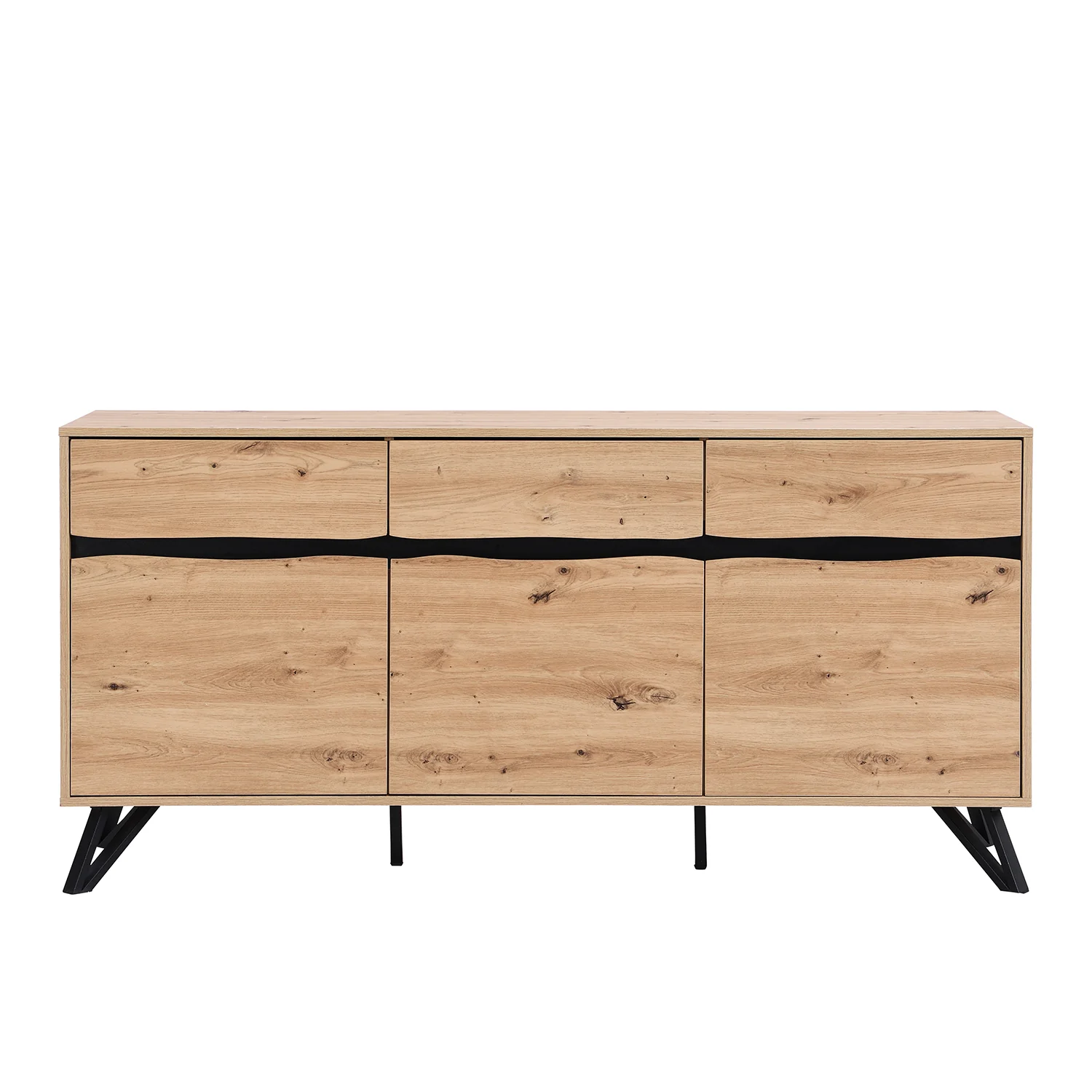 Weston Oak Effect 3 Door 3 Drawer Large Sideboard - Image 6