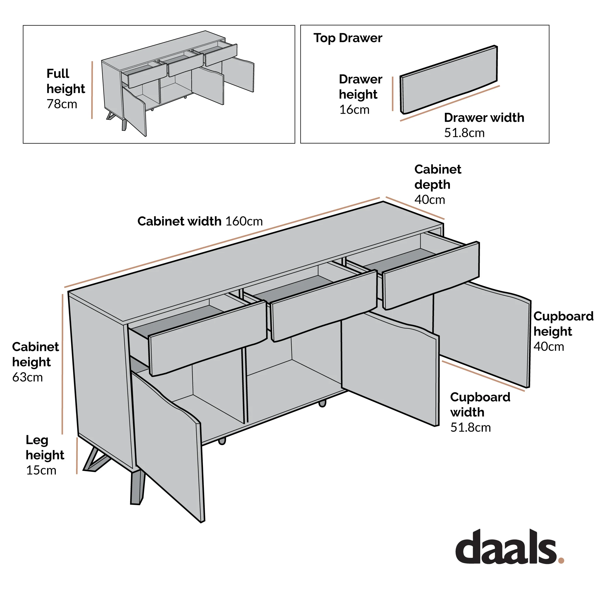 Weston Oak Effect 3 Door 3 Drawer Large Sideboard - Image 8