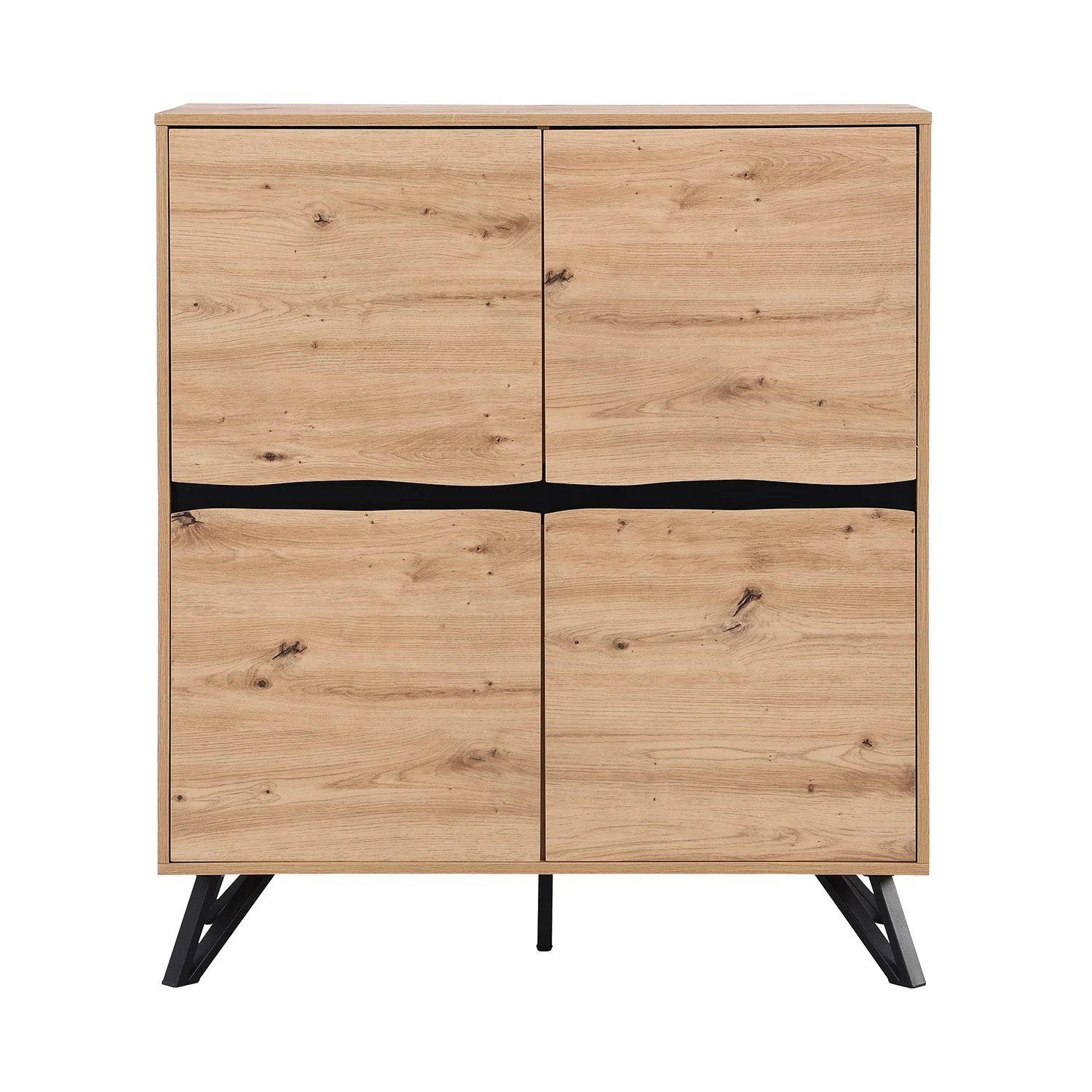 Weston Oak Effect 4 Door Cabinet - Image 4