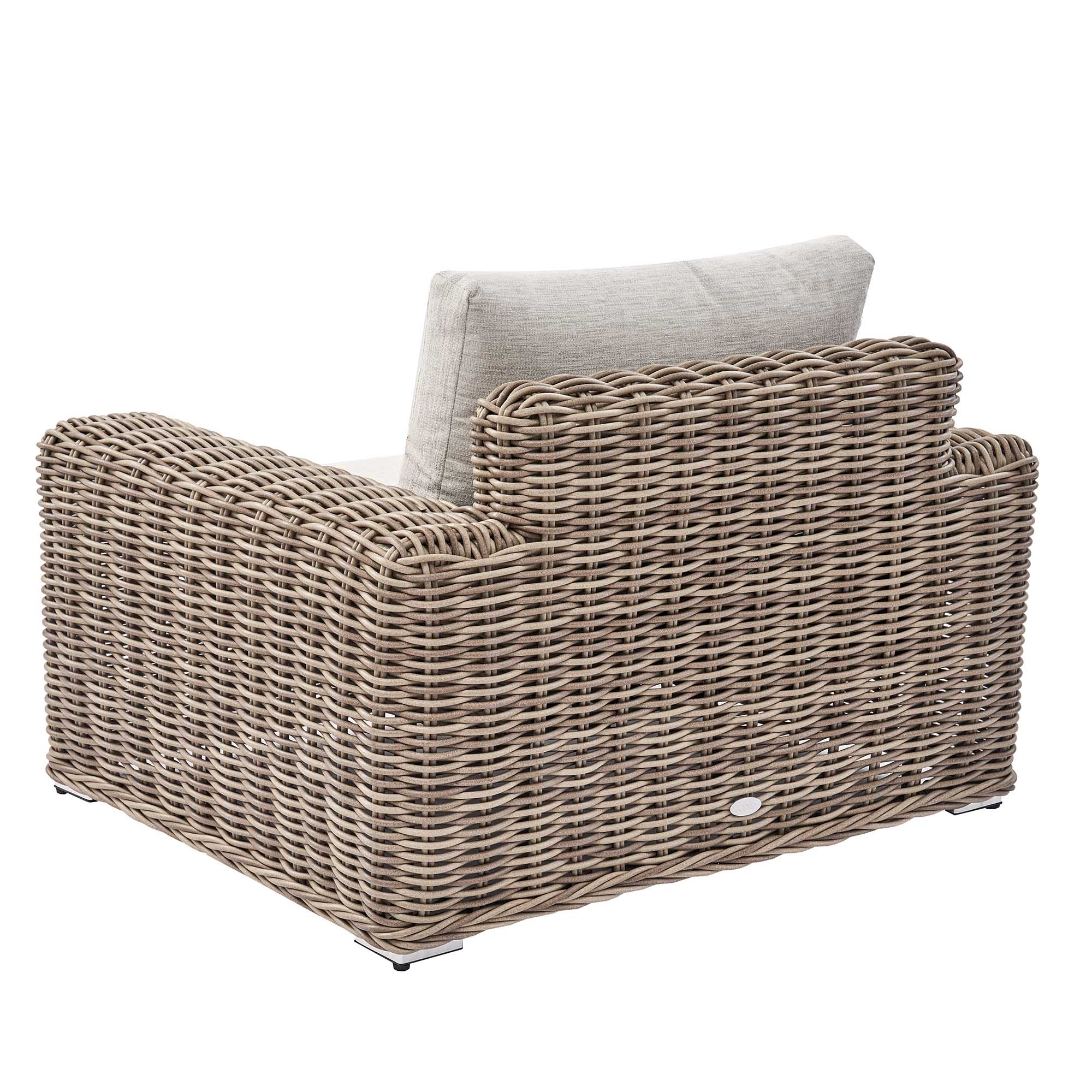 Bellagio Round Wicker Outdoor 1-Seater Sofa, Natural - Image 4