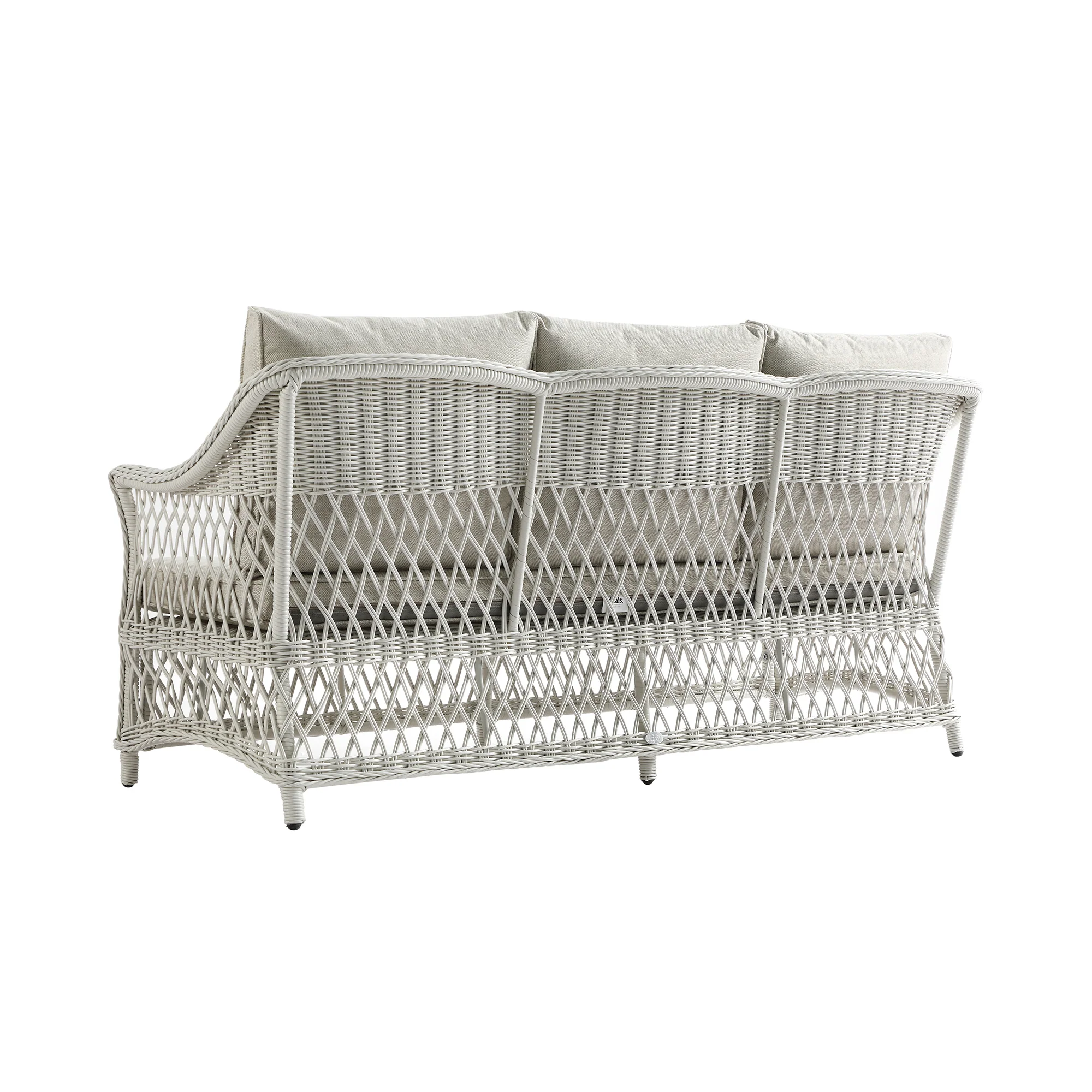 Willowbrook Lattice Weave Rattan 5-Seater Sofa Set with Rising Table, White - Image 27