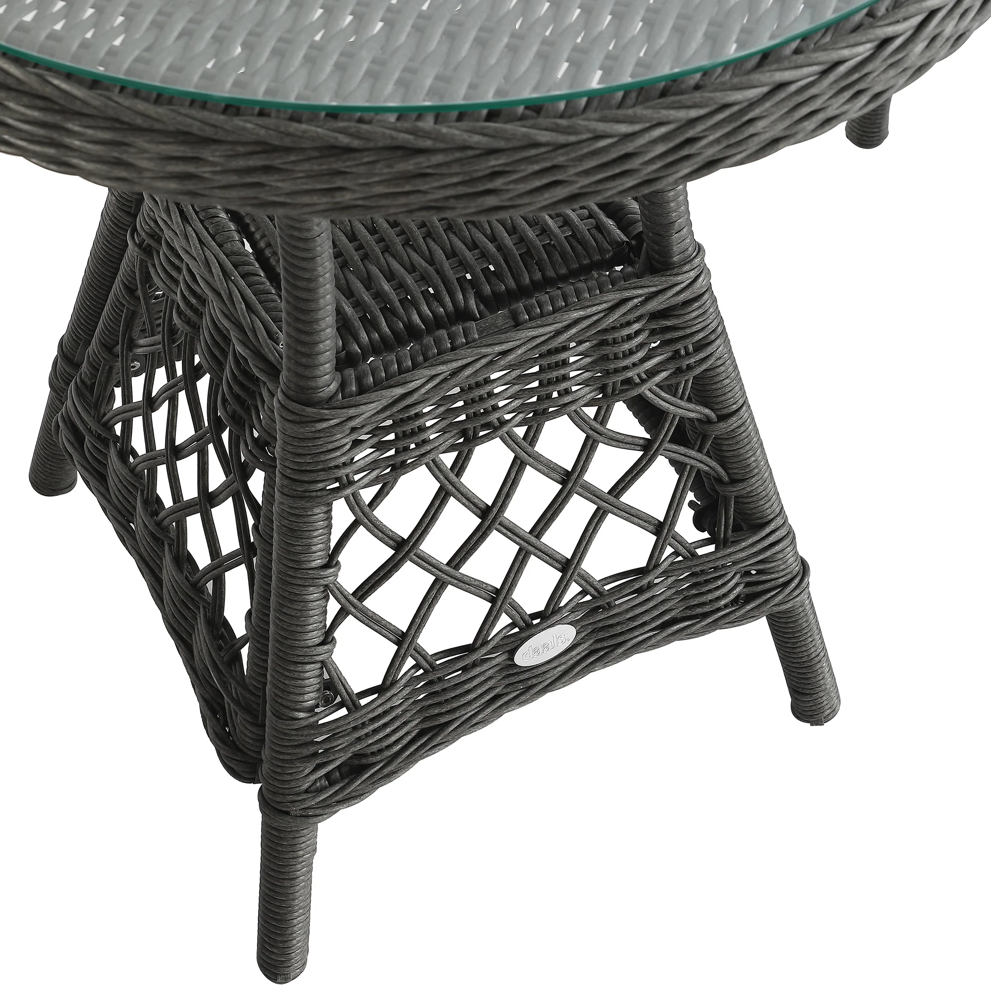 Willowbrook Lattice Weave Rattan Bistro Set, Dark Grey - Image 15