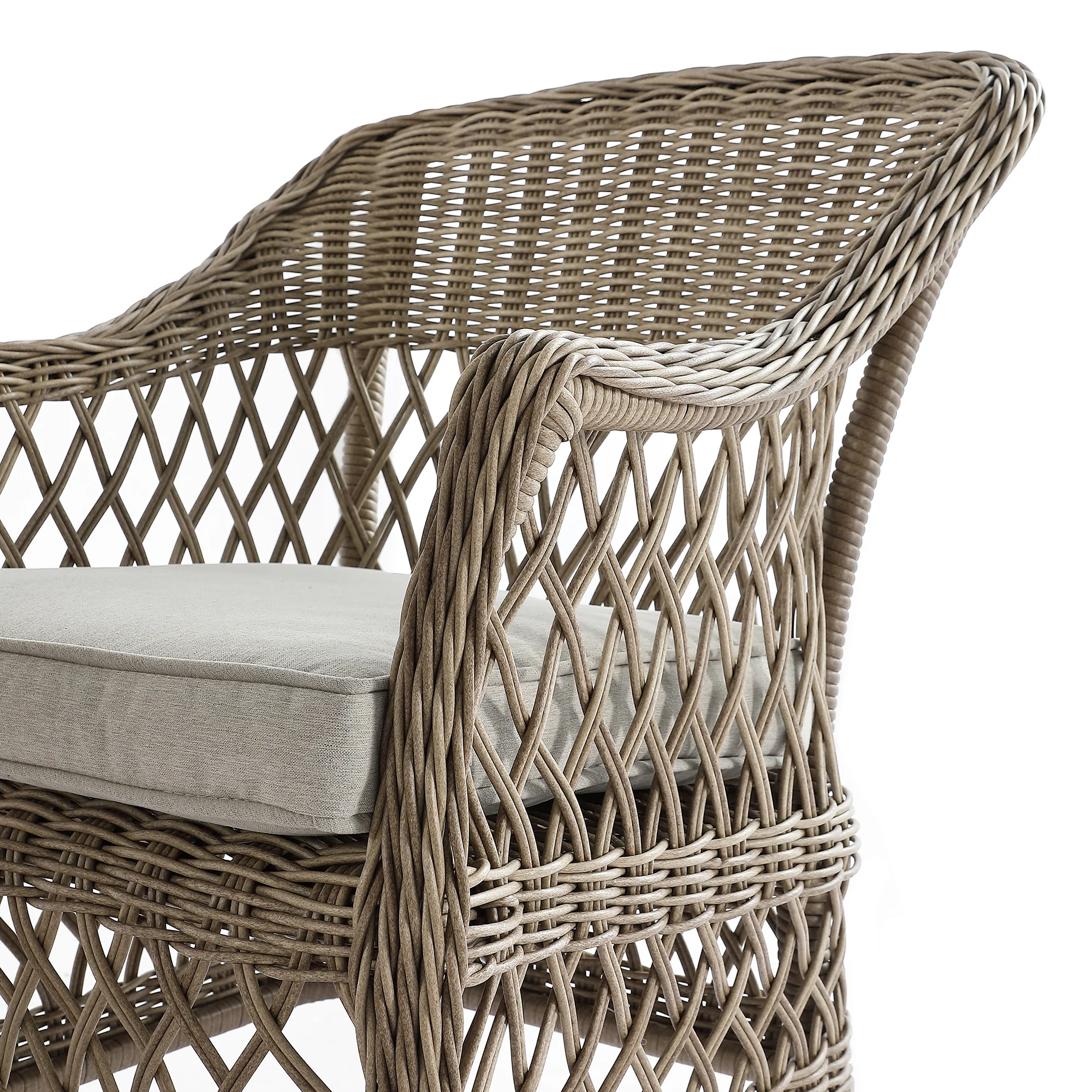 Willowbrook Lattice Weave Rattan Bistro Set, Natural - Image 14