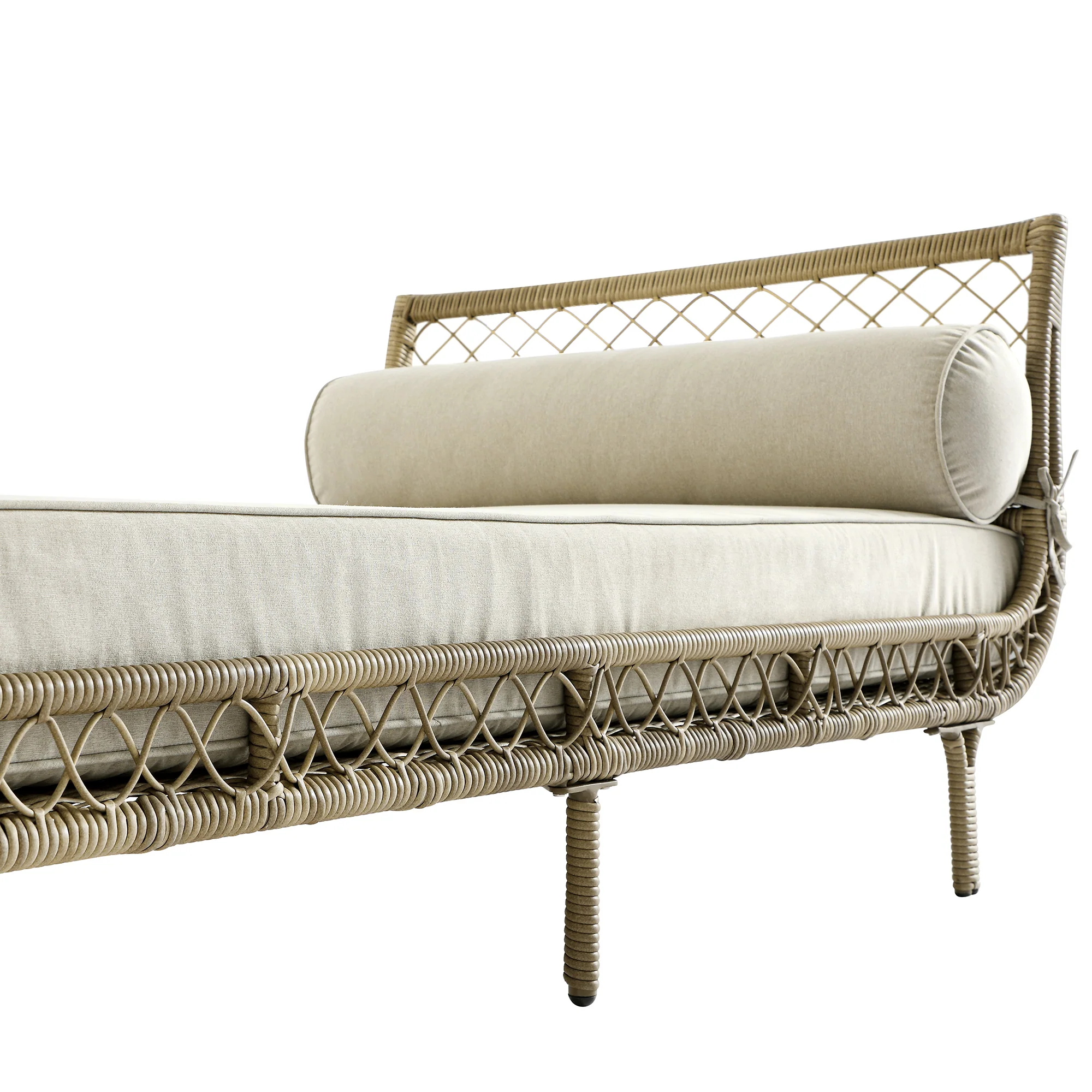 Willowbrook Lattice Weave Rattan Daybed, Natural - Image 14