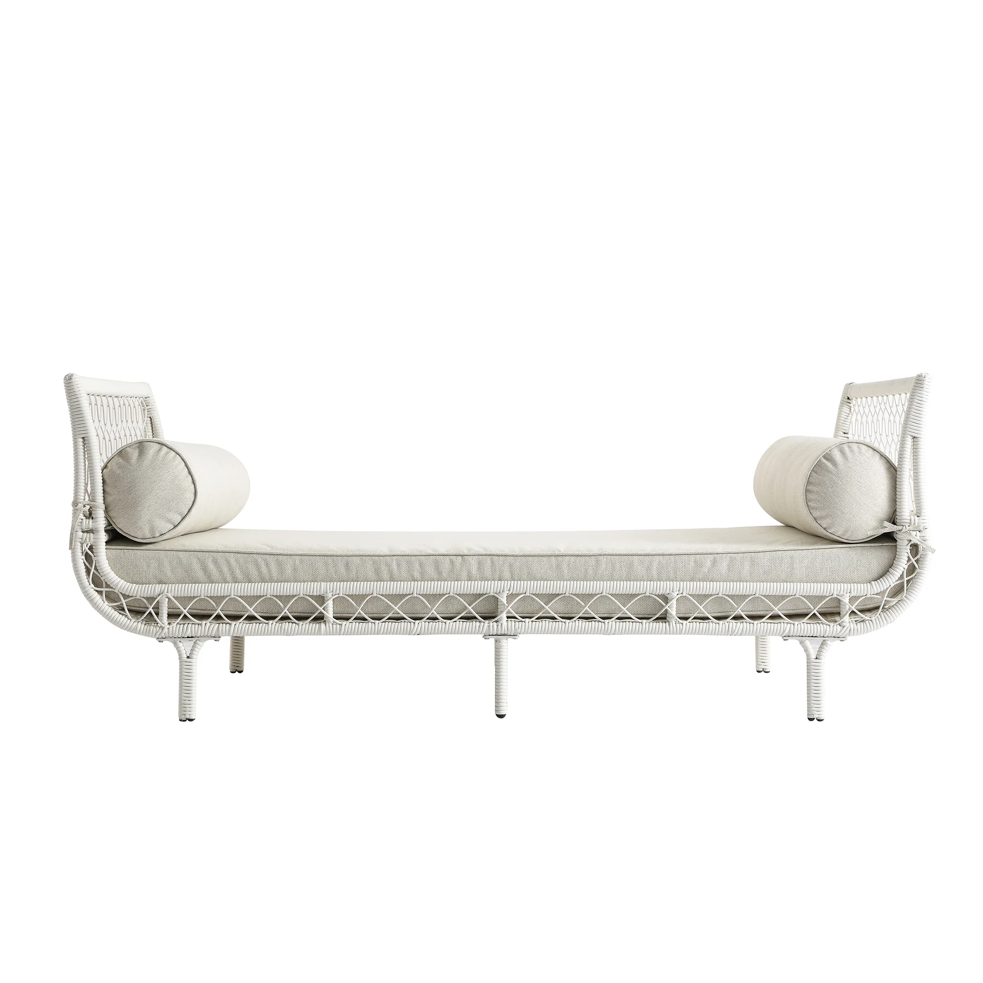 Willowbrook Lattice Weave Rattan Daybed, White - Image 10