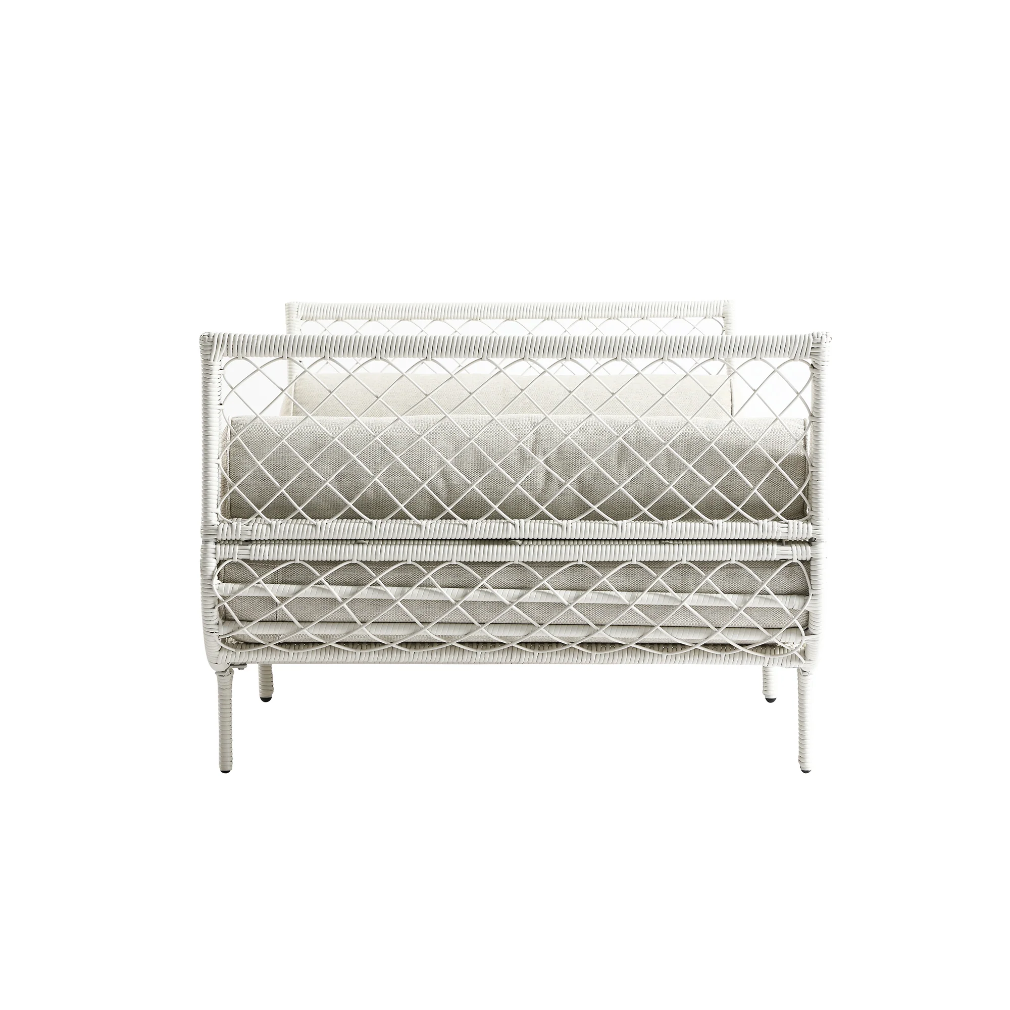 Willowbrook Lattice Weave Rattan Daybed, White - Image 14