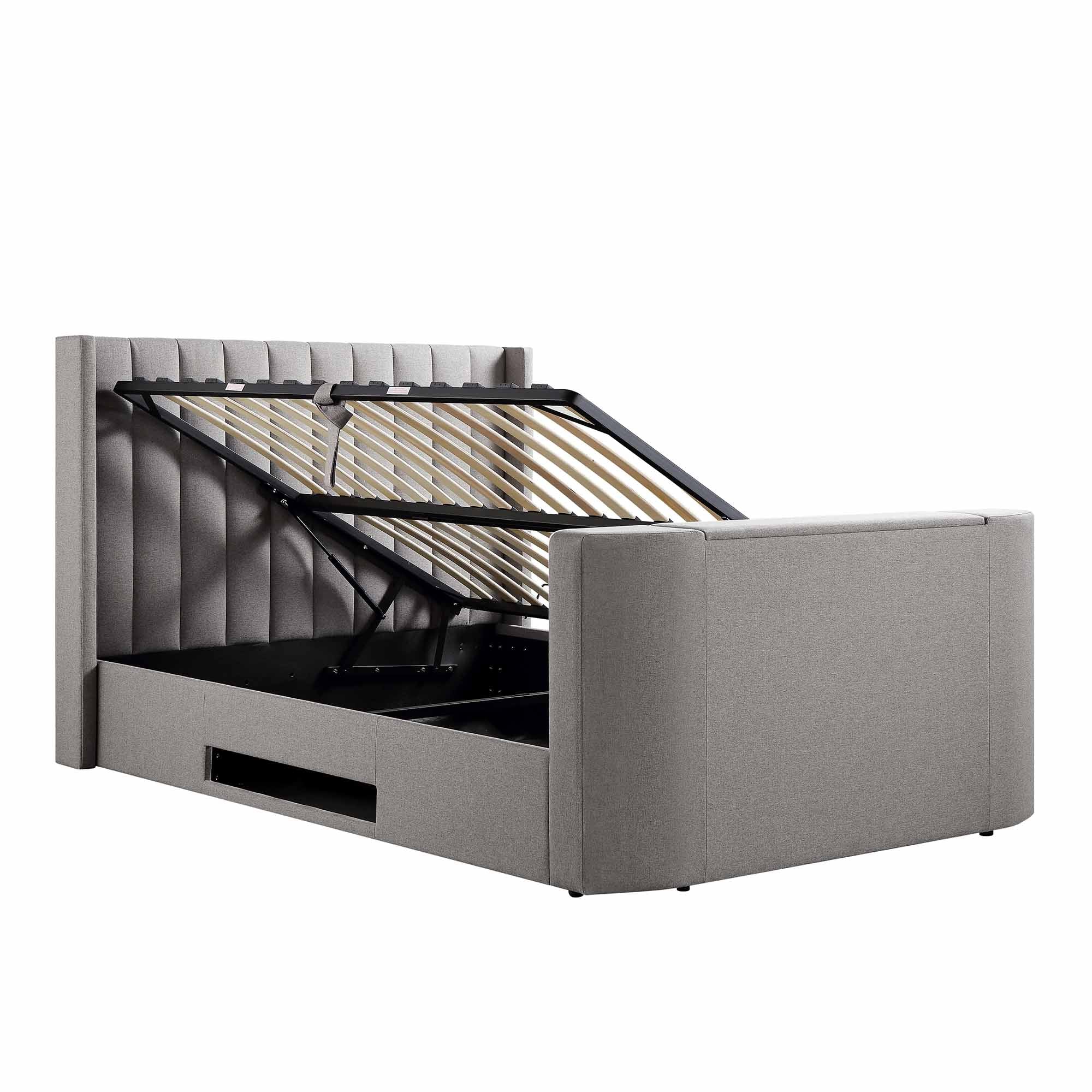 Wilton Grey Fabric Ottoman TV Bed - Image 10