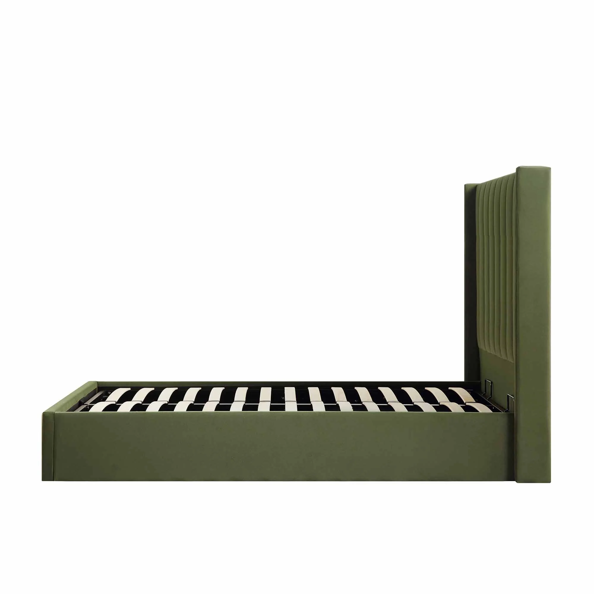Wilton Moss Green Velvet Ottoman Storage Bed - Image 10
