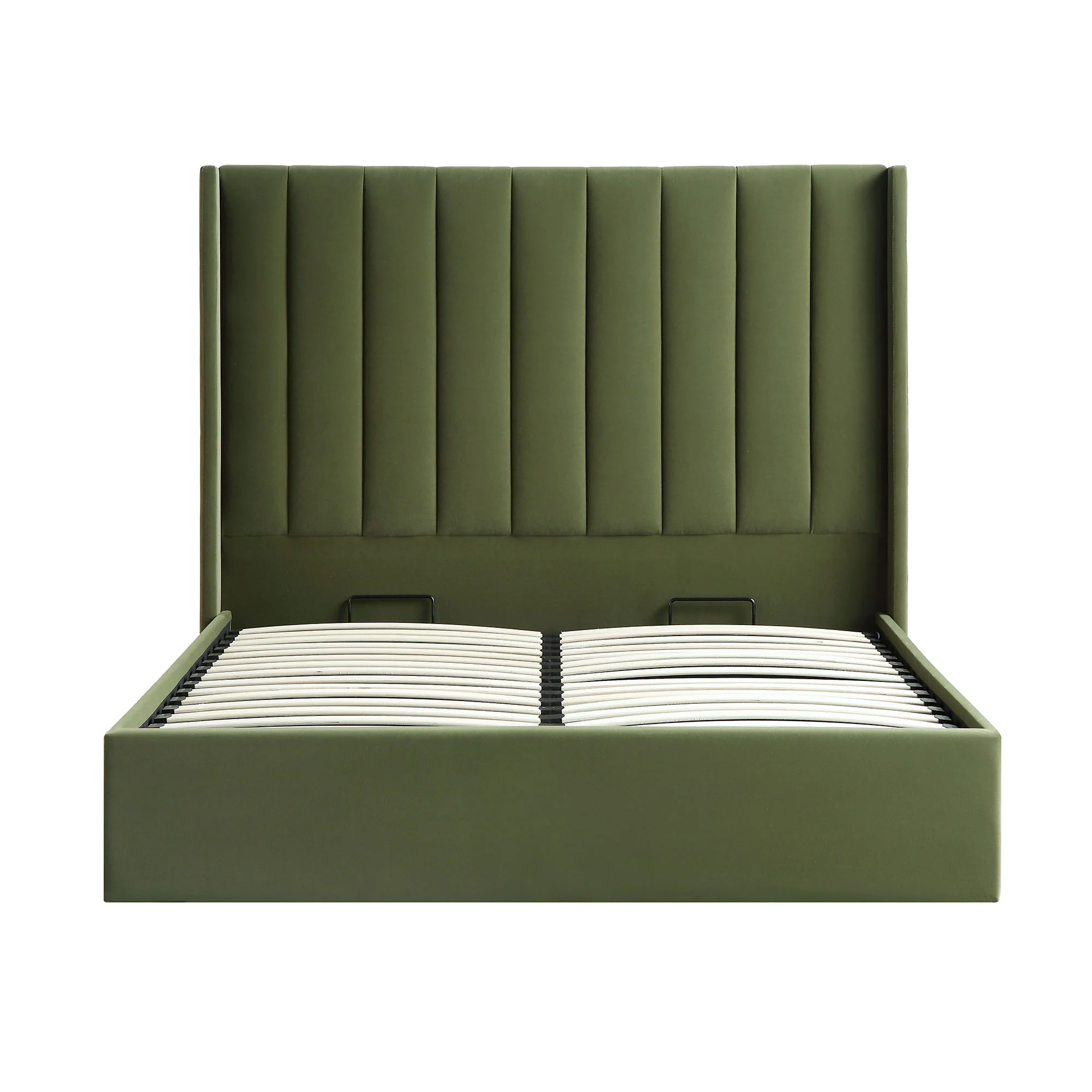 Wilton Moss Green Velvet Ottoman Storage Bed - Image 5