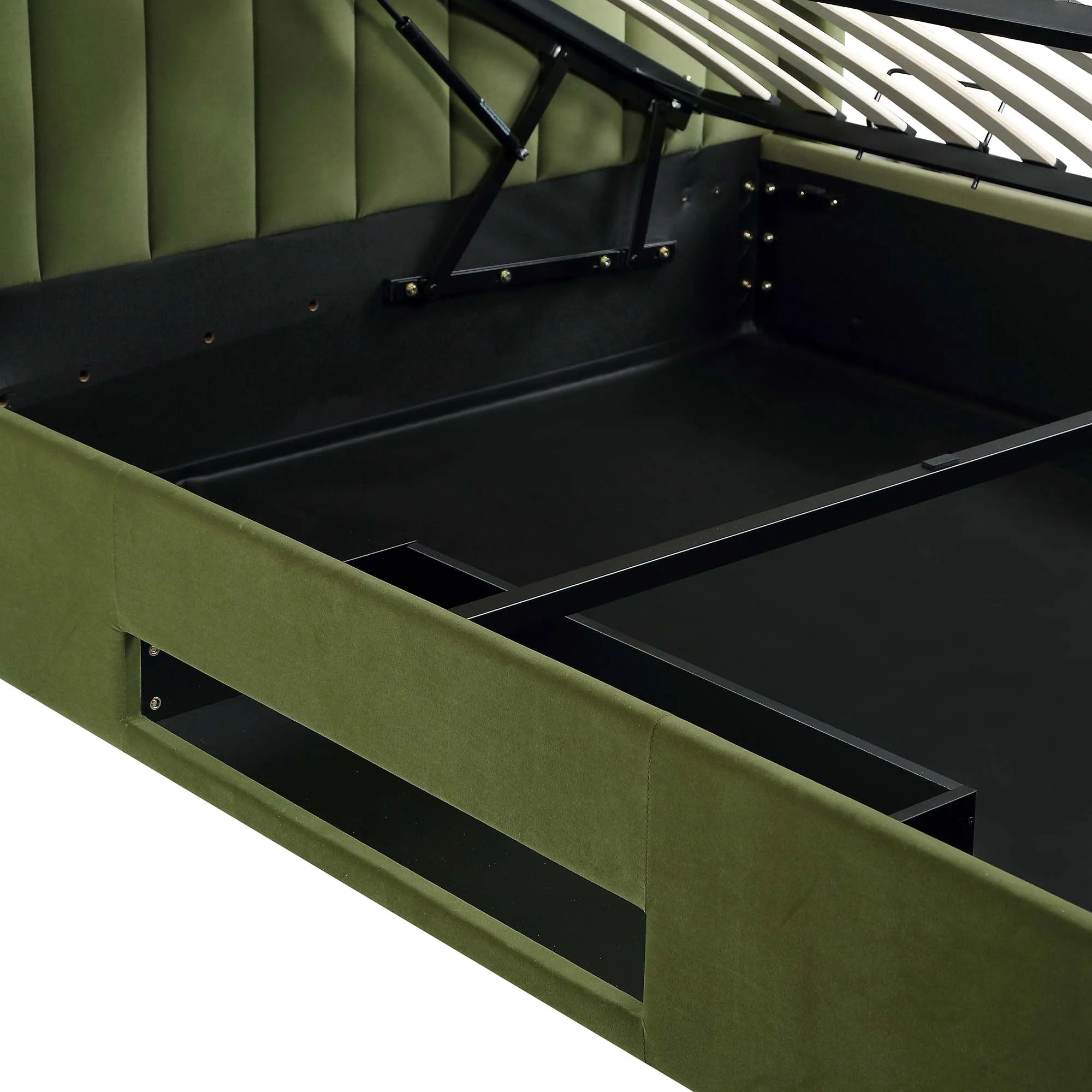 Wilton Moss Green Velvet Ottoman TV Bed - Image 14