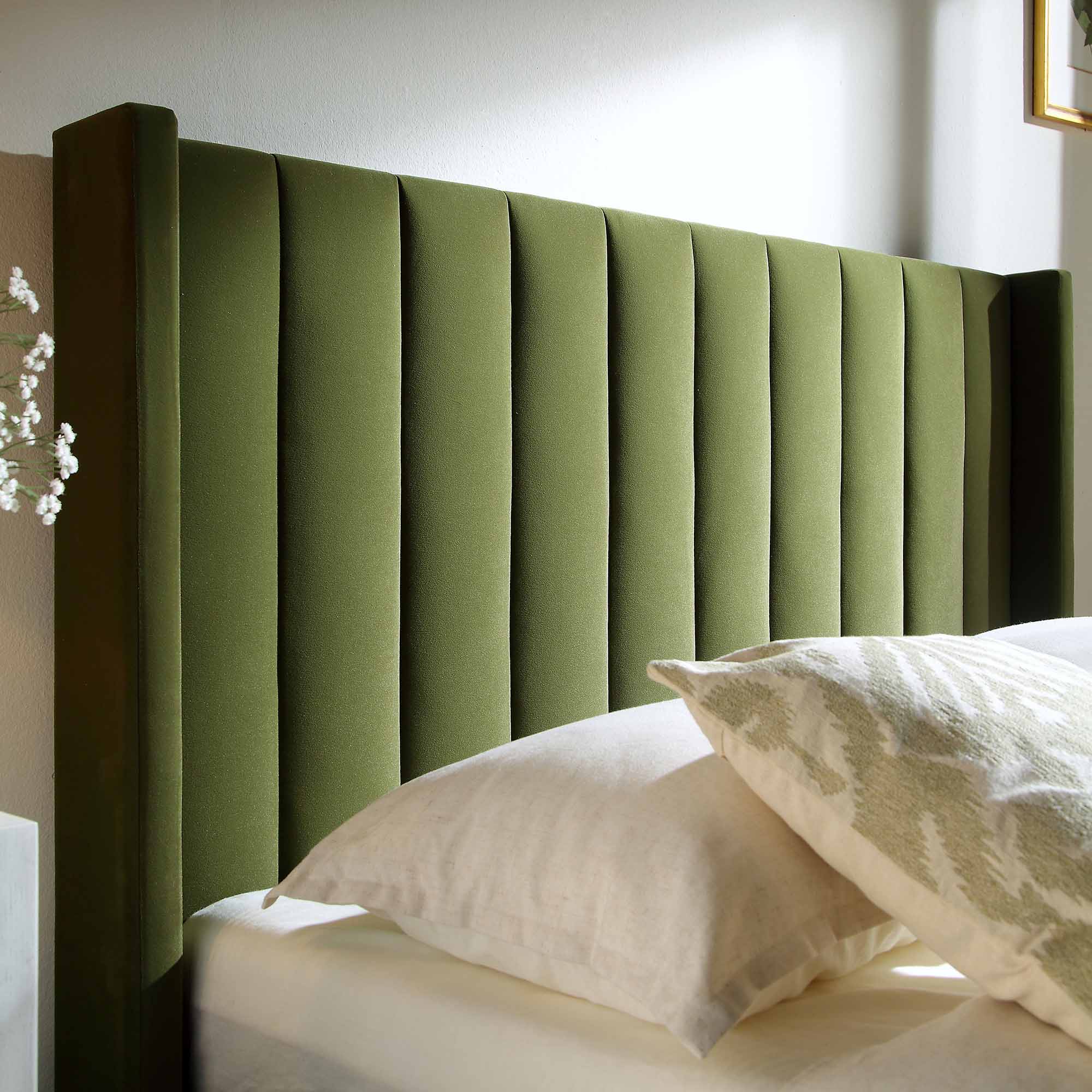 Wilton Moss Green Velvet Ottoman TV Bed - Image 5