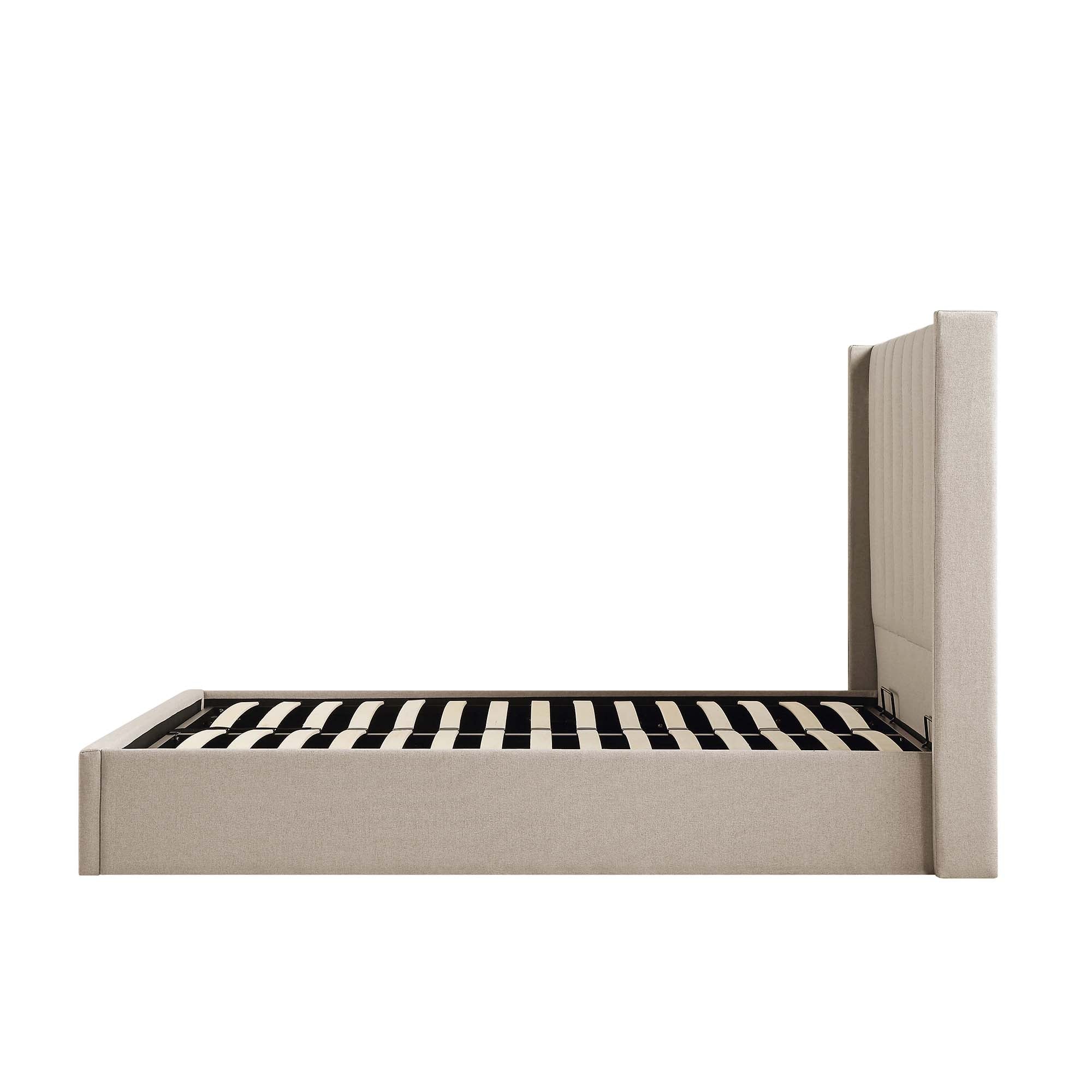 Wilton Warm Stone Fabric Ottoman Storage Bed - Image 9