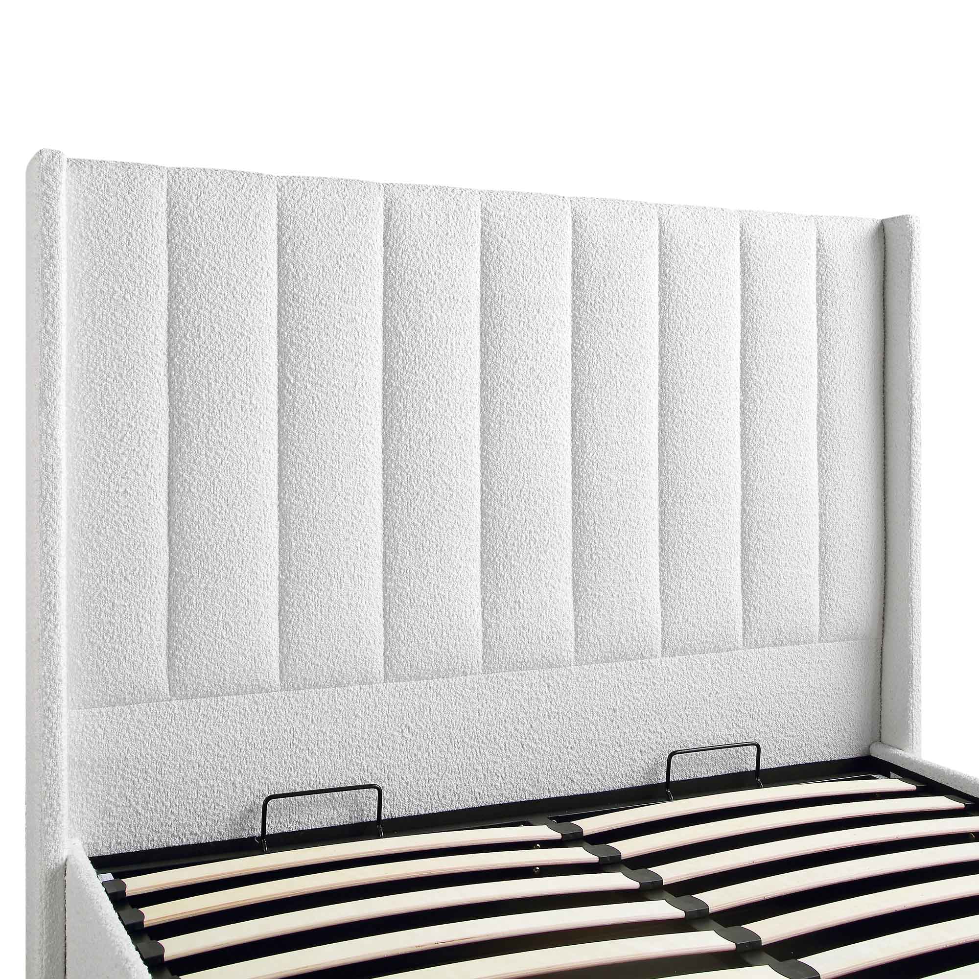 Wilton White Boucle Ottoman Storage Bed - Image 11