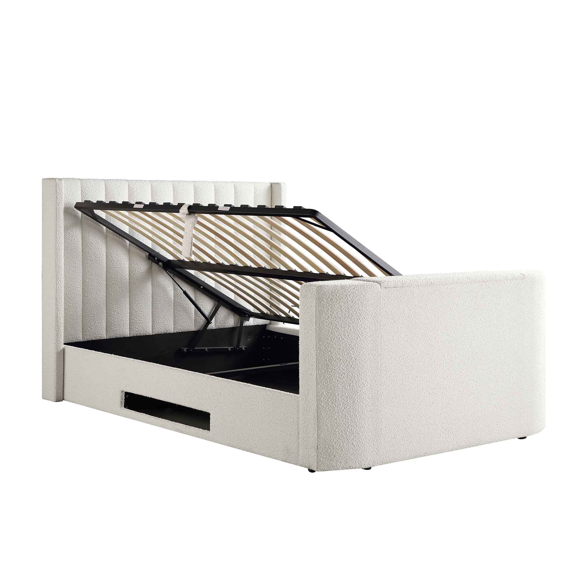 Wilton White Boucle Ottoman TV Bed - Image 10