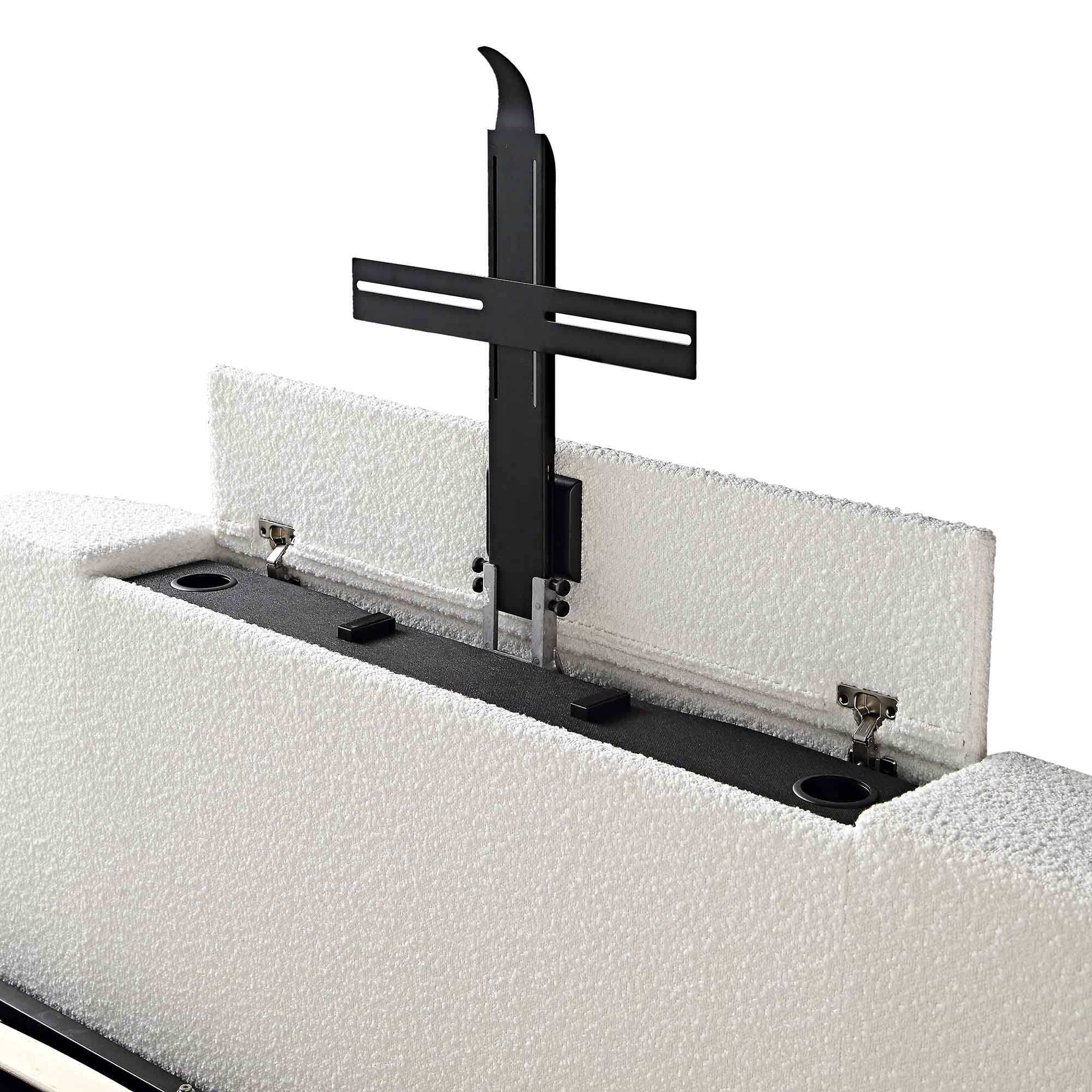 Wilton White Boucle Ottoman TV Bed - Image 16