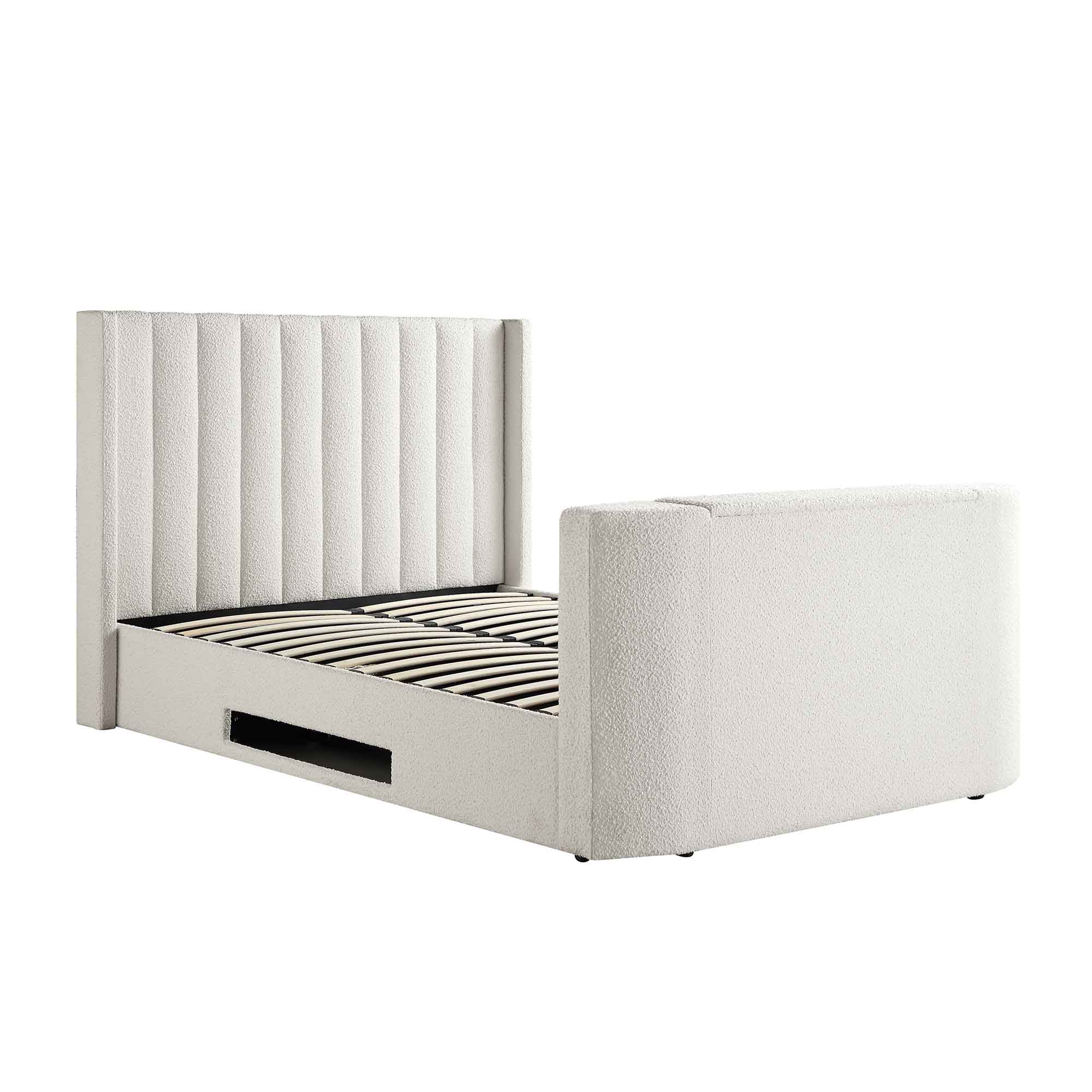 Wilton White Boucle Ottoman TV Bed - Image 9