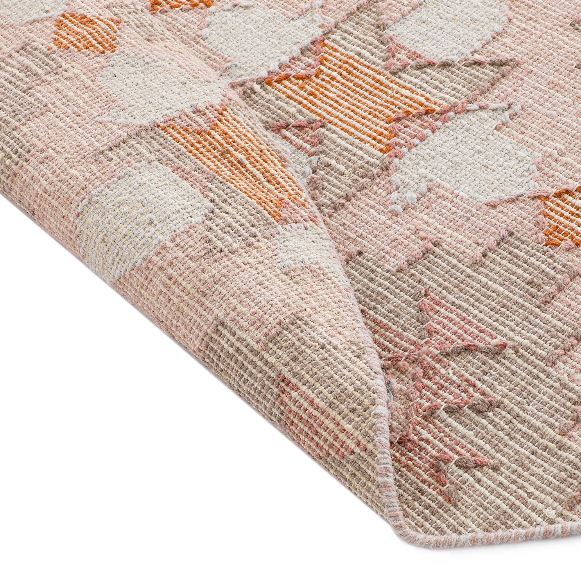 Yasmin Kilim Pink Handwoven Wool & Jute Round Rug - Image 5