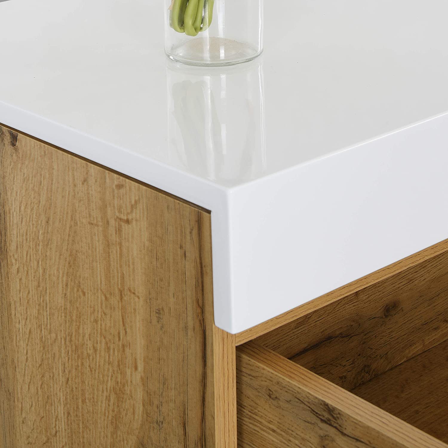 Yukon High Gloss White 2 in 1 Desk or Sideboard with Extendable Top - Image 8