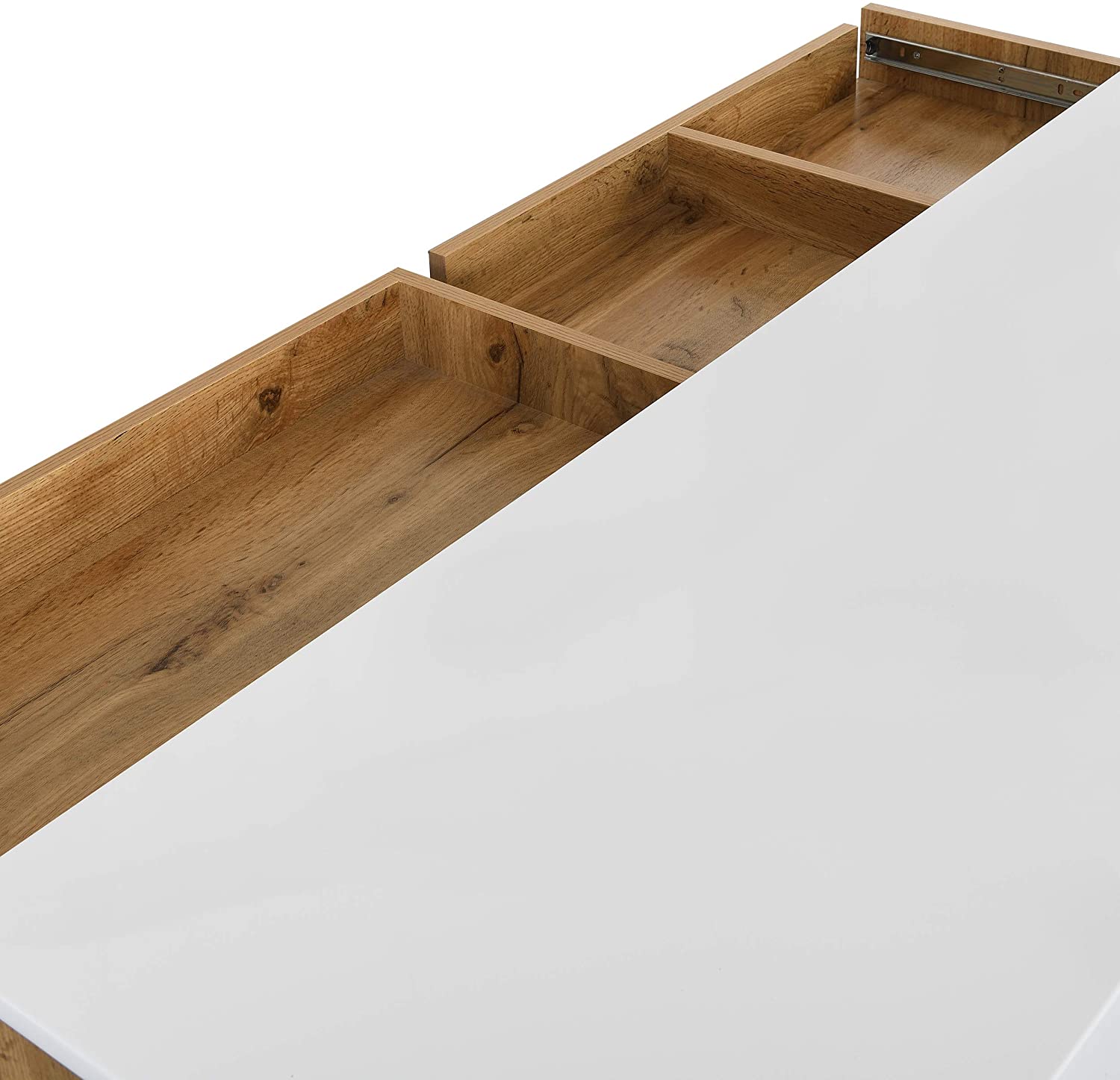 Yukon High Gloss White 2 in 1 Desk or Sideboard with Extendable Top - Image 9