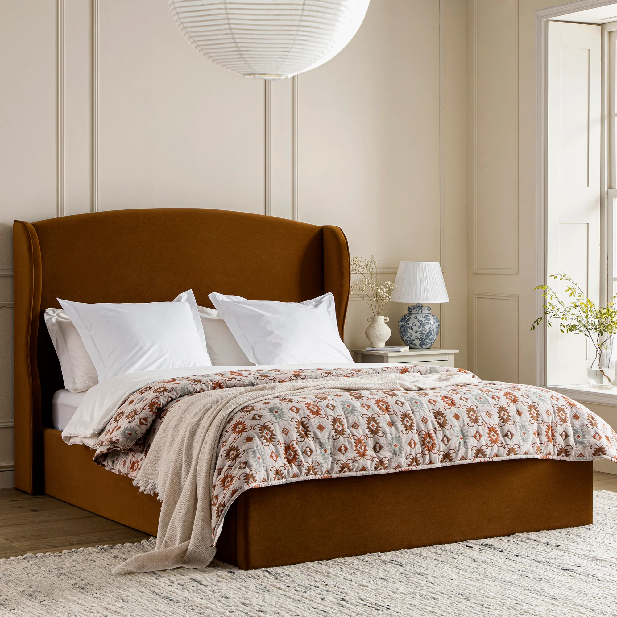 Zaniyah Aztec Jacquard Hand Quilted Cotton Bedspread - Image 3