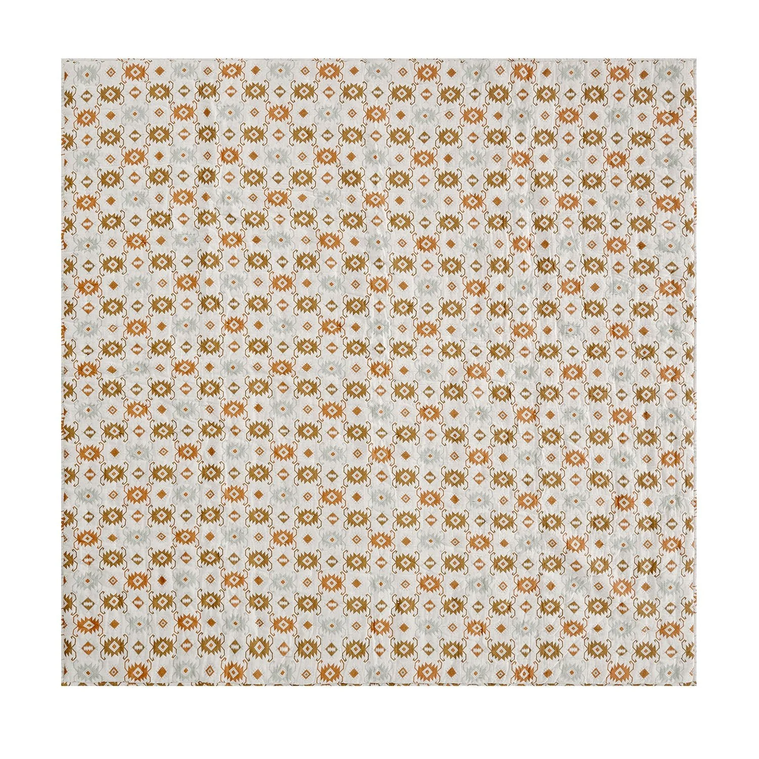 Zaniyah Aztec Jacquard Hand Quilted Cotton Bedspread - Image 4
